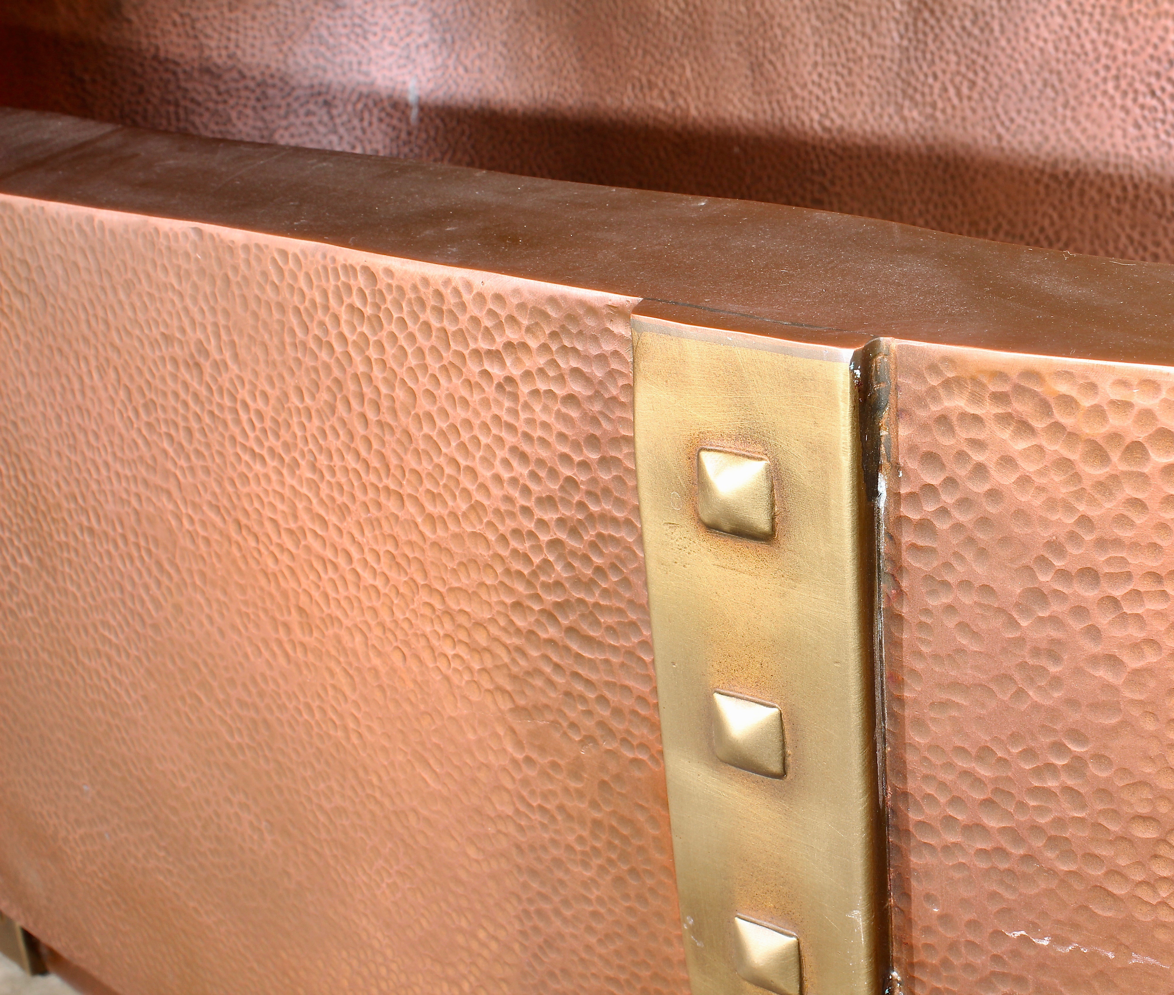 Hand Crafted Hammered Copper Soaking Tub