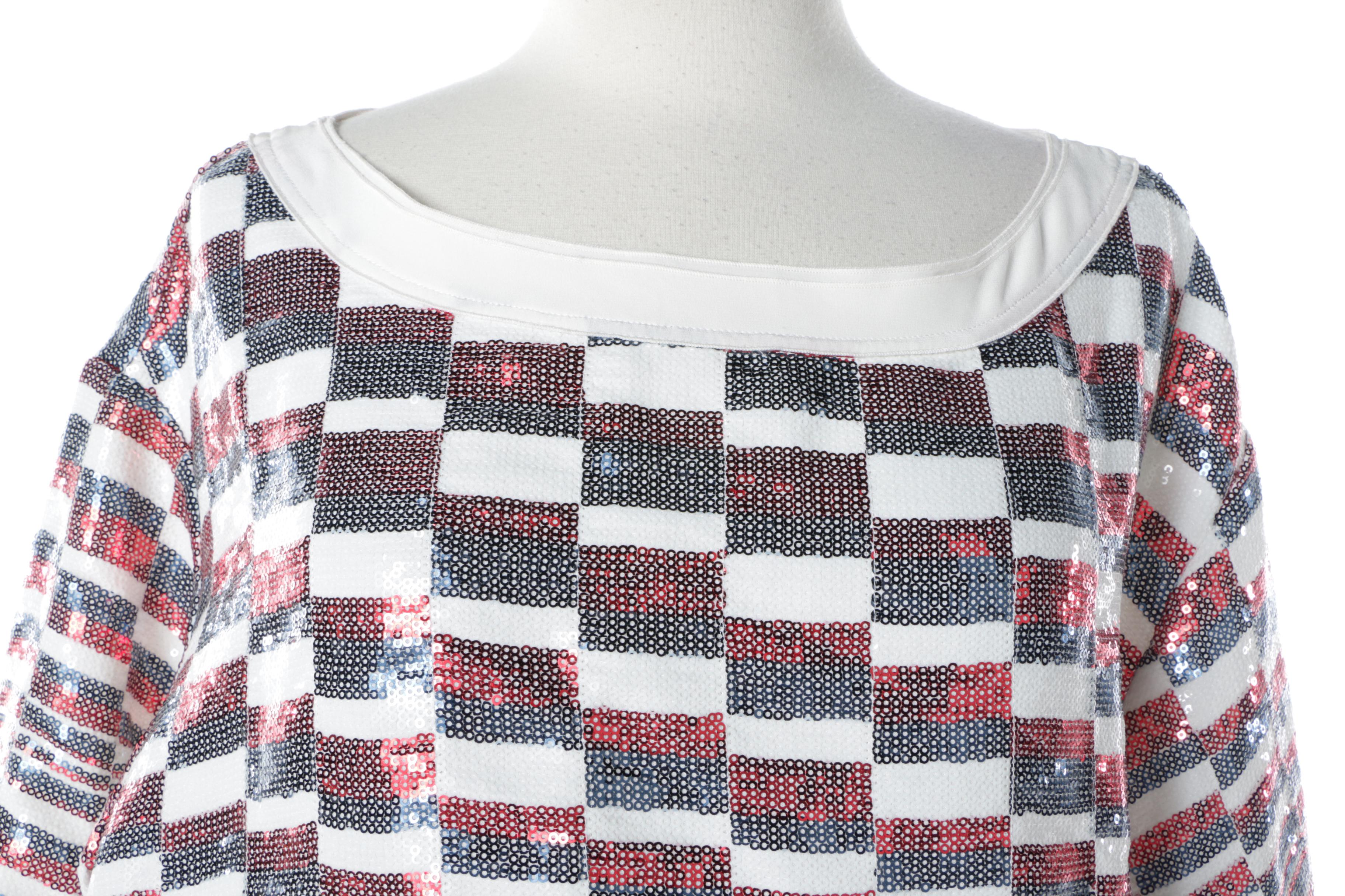 Dolce & Gabbana Quadri Check Sequined Blouse