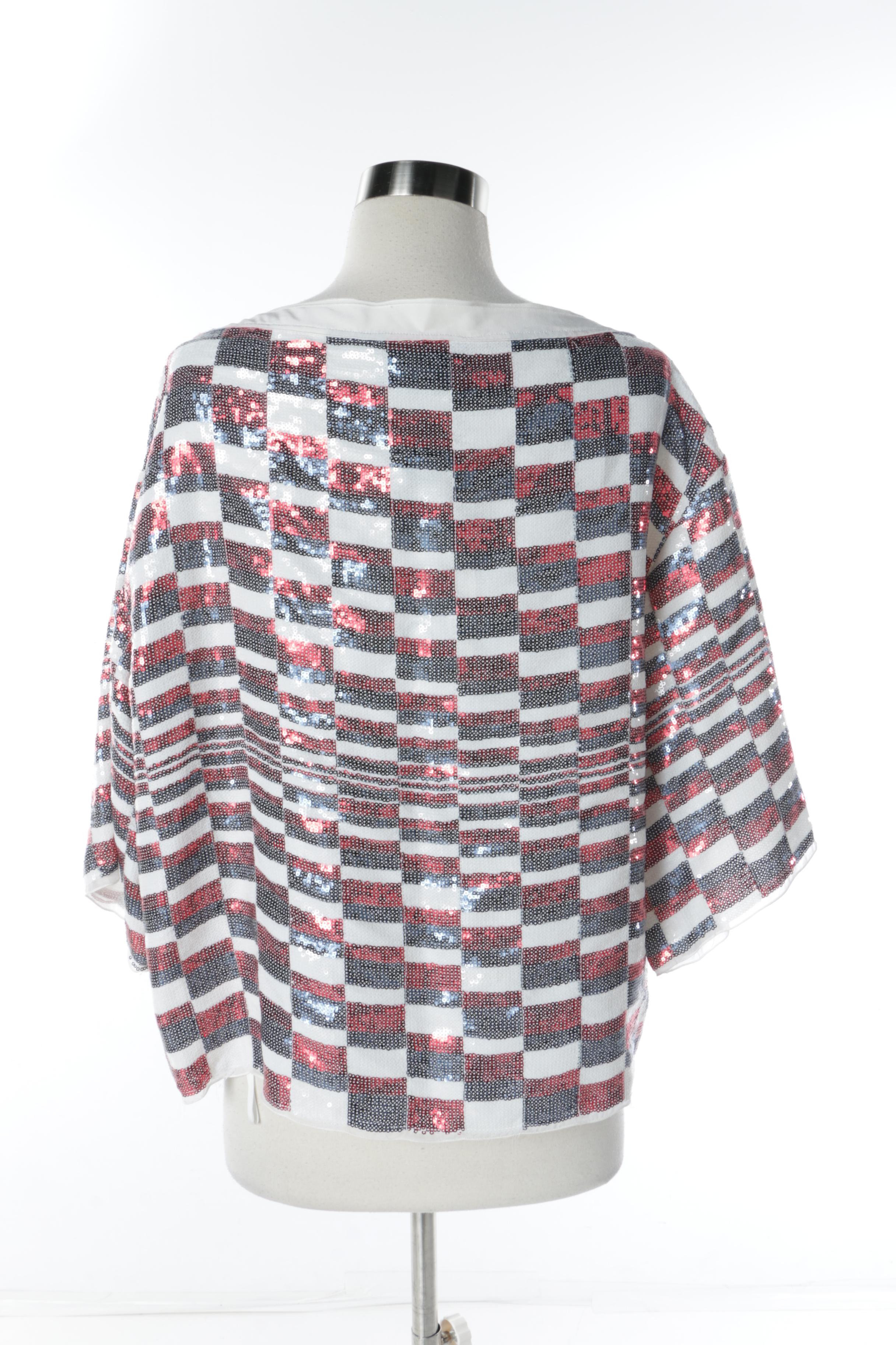 Dolce & Gabbana Quadri Check Sequined Blouse