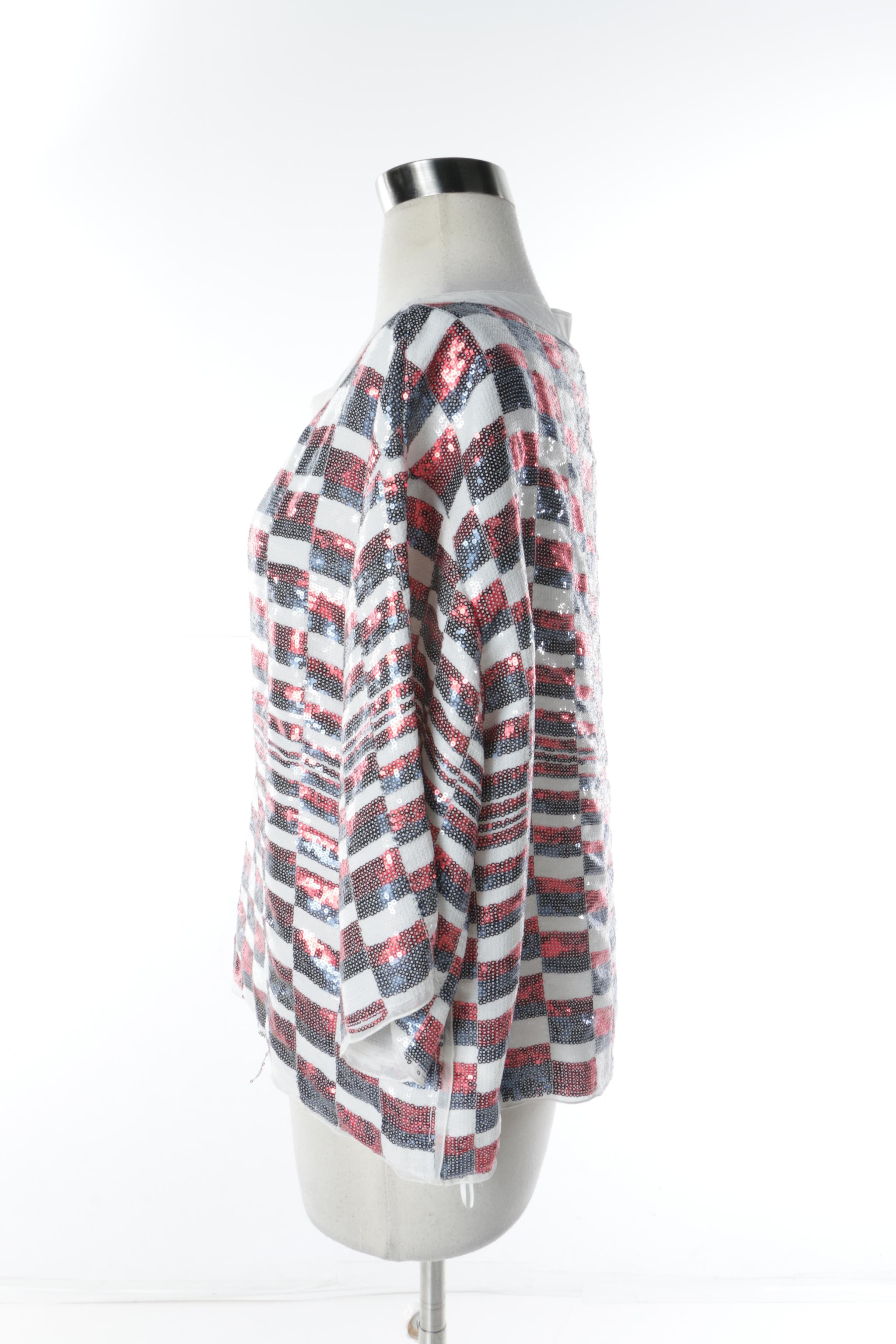 Dolce & Gabbana Quadri Check Sequined Blouse