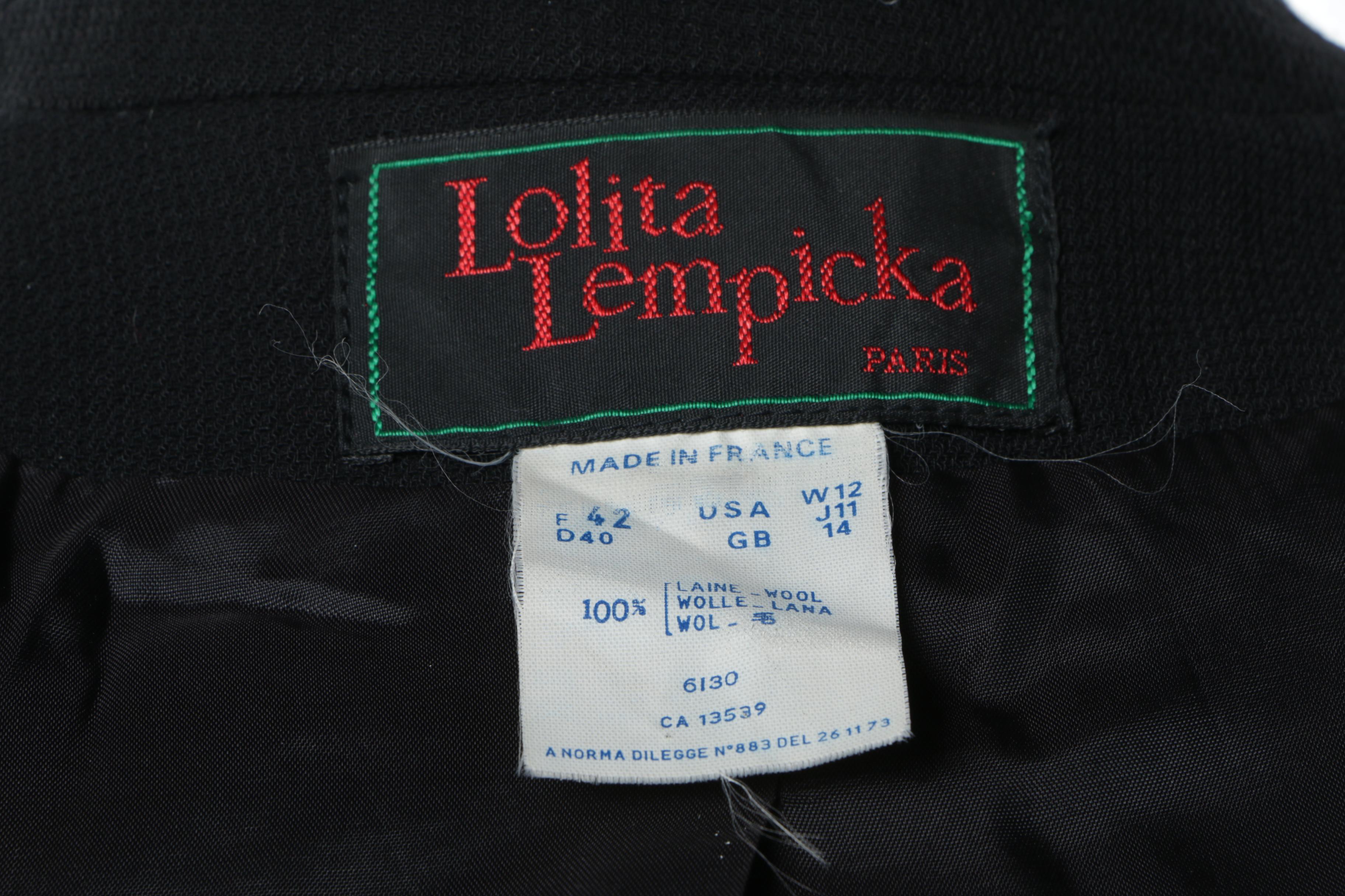 Women's Vintage Lolita Lempicka Black Wool Jacket