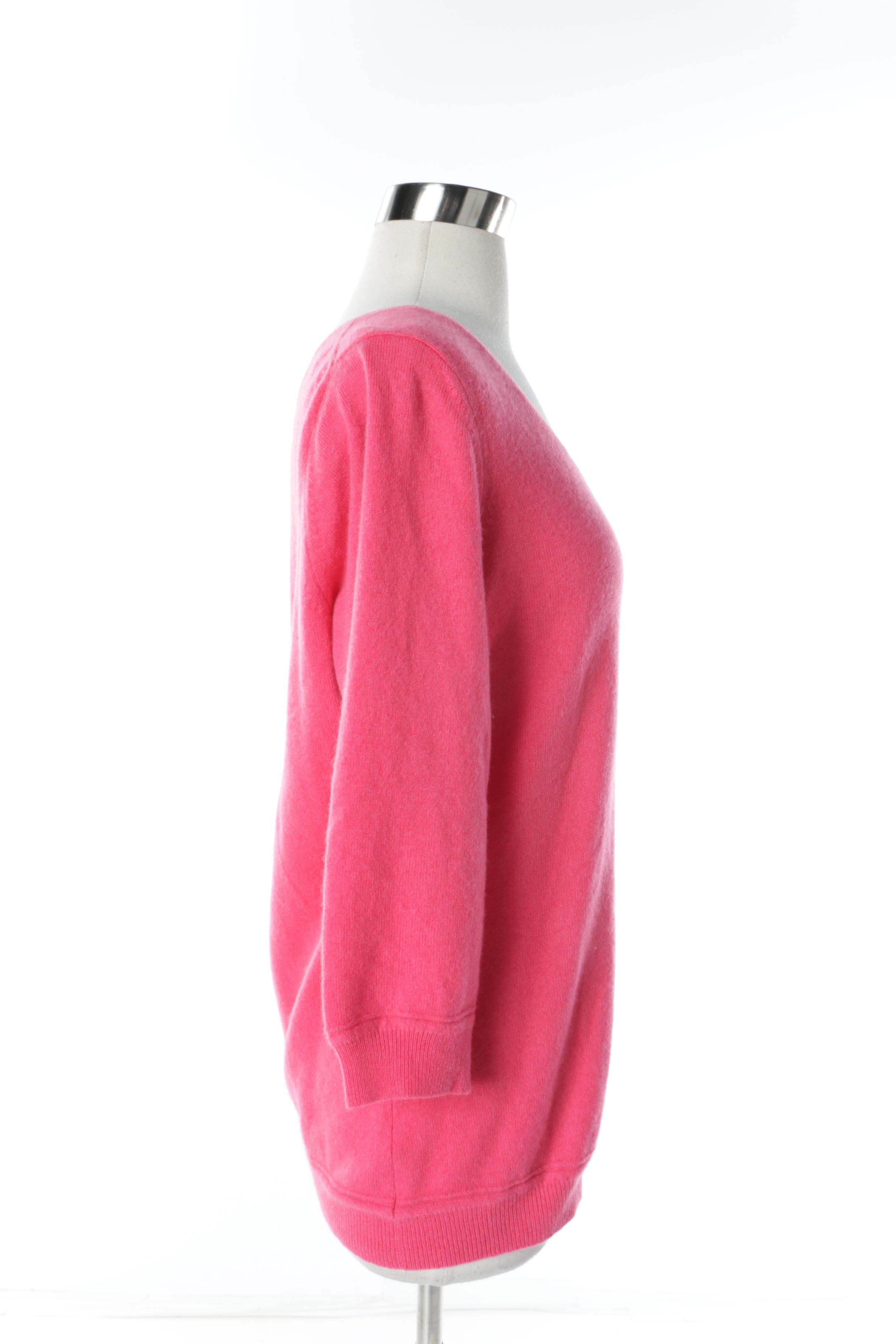 Women's Kinross Cashmere Pink Cashmere Knit Sweater