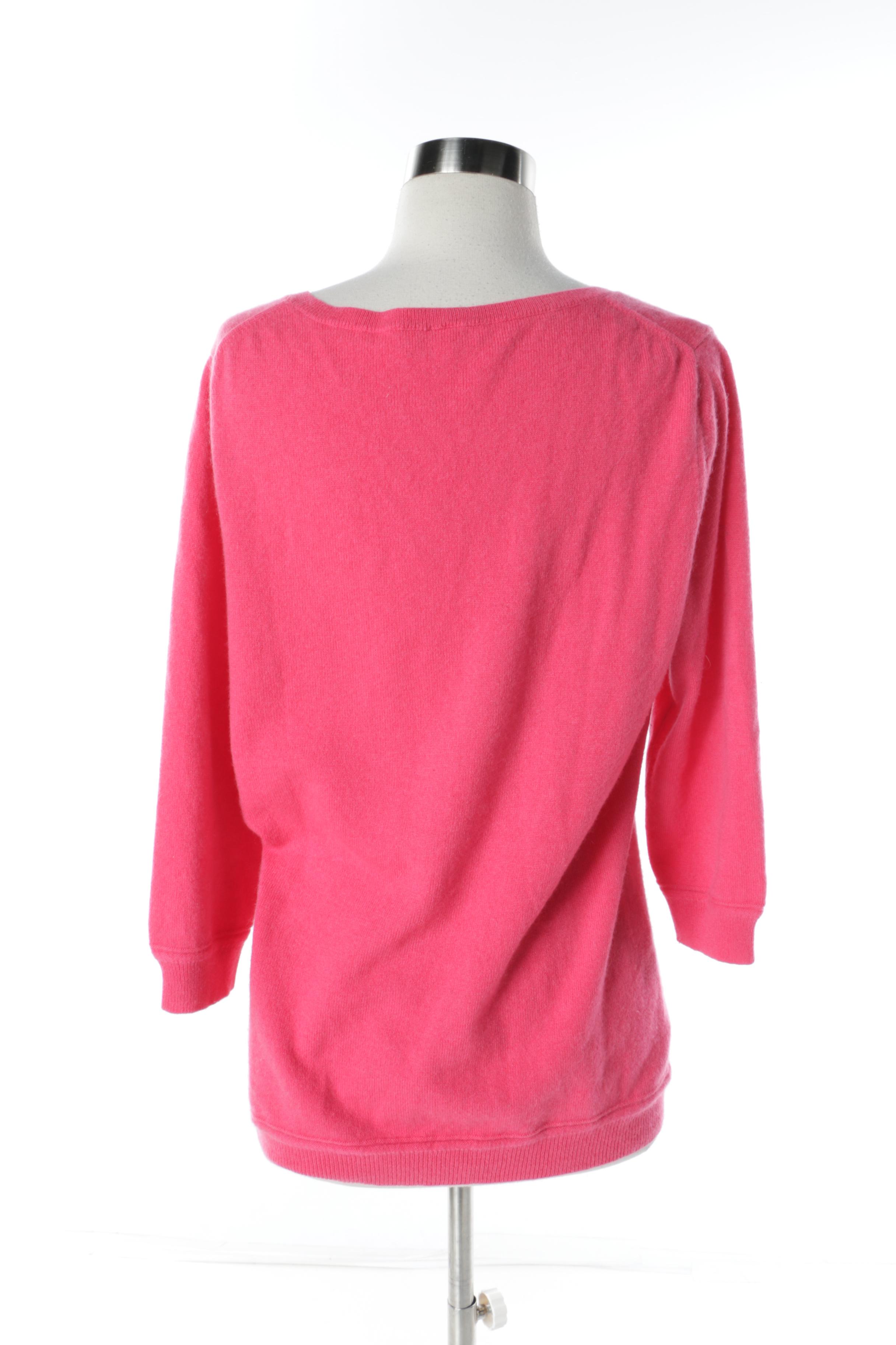 Women's Kinross Cashmere Pink Cashmere Knit Sweater