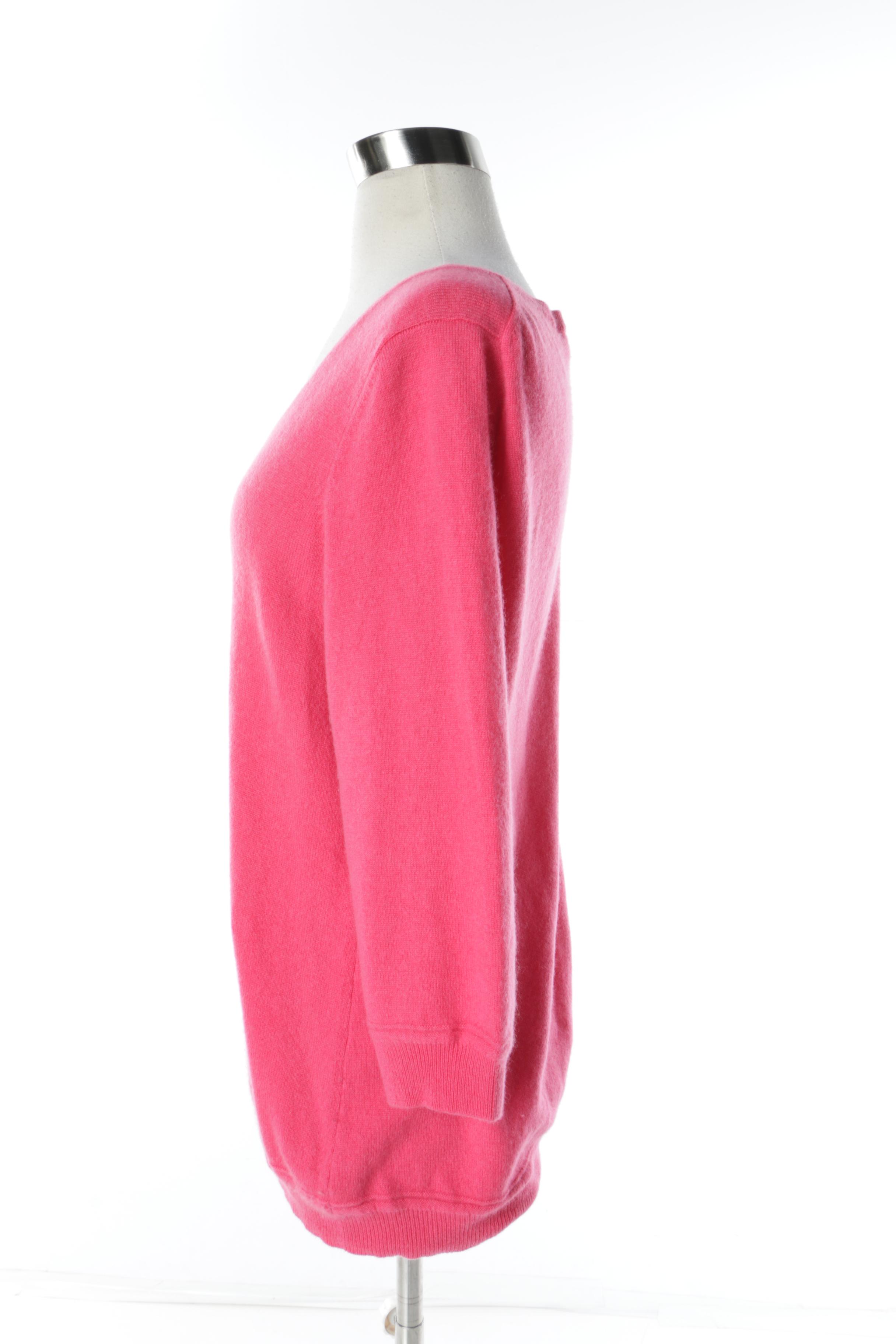 Women's Kinross Cashmere Pink Cashmere Knit Sweater