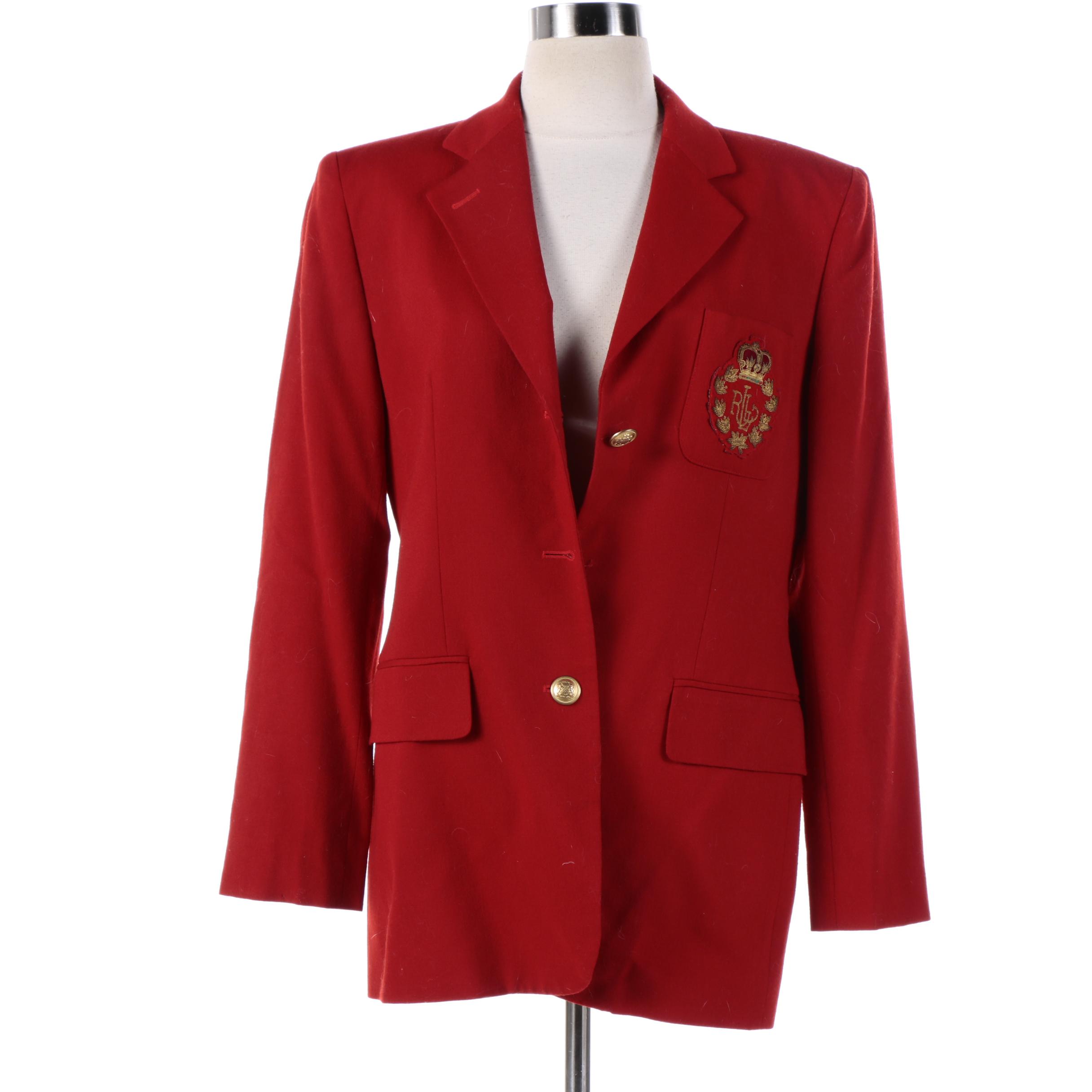 Women's Lauren Ralph Lauren Red Wool Blazer