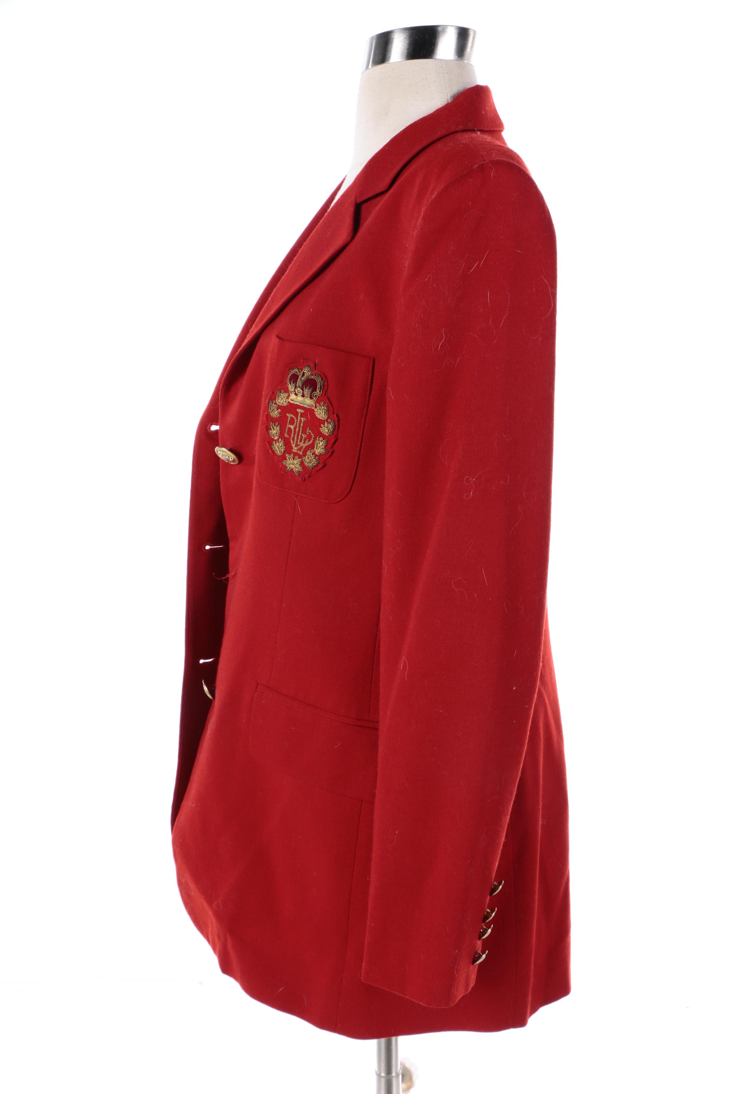 Women's Lauren Ralph Lauren Red Wool Blazer