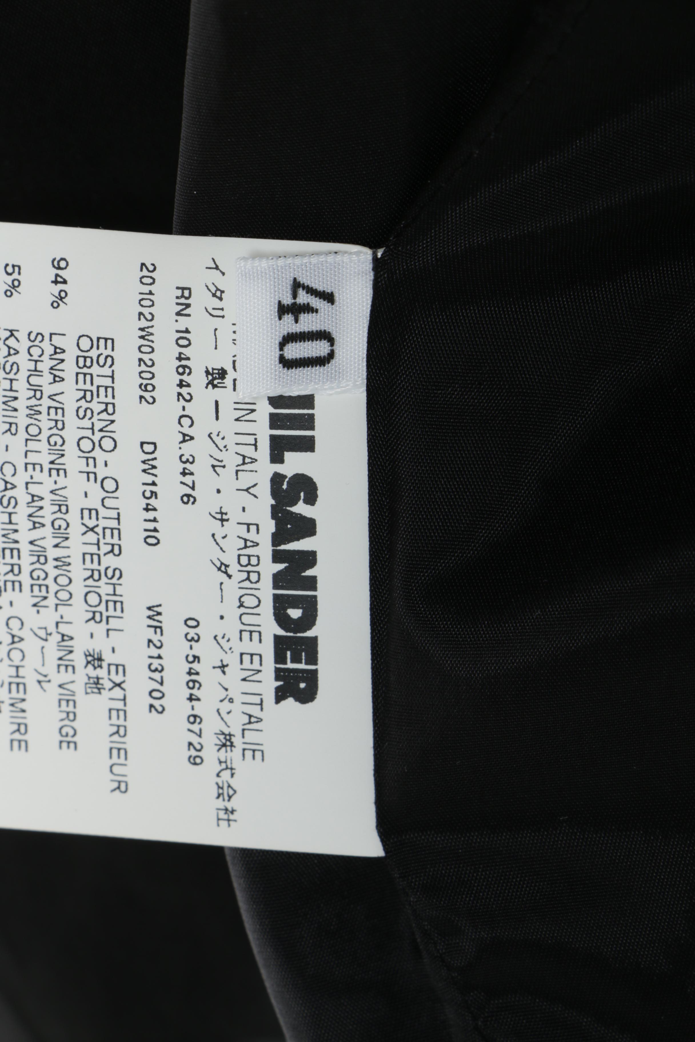 Women's Jil Sander Black Wool Blend Jacket