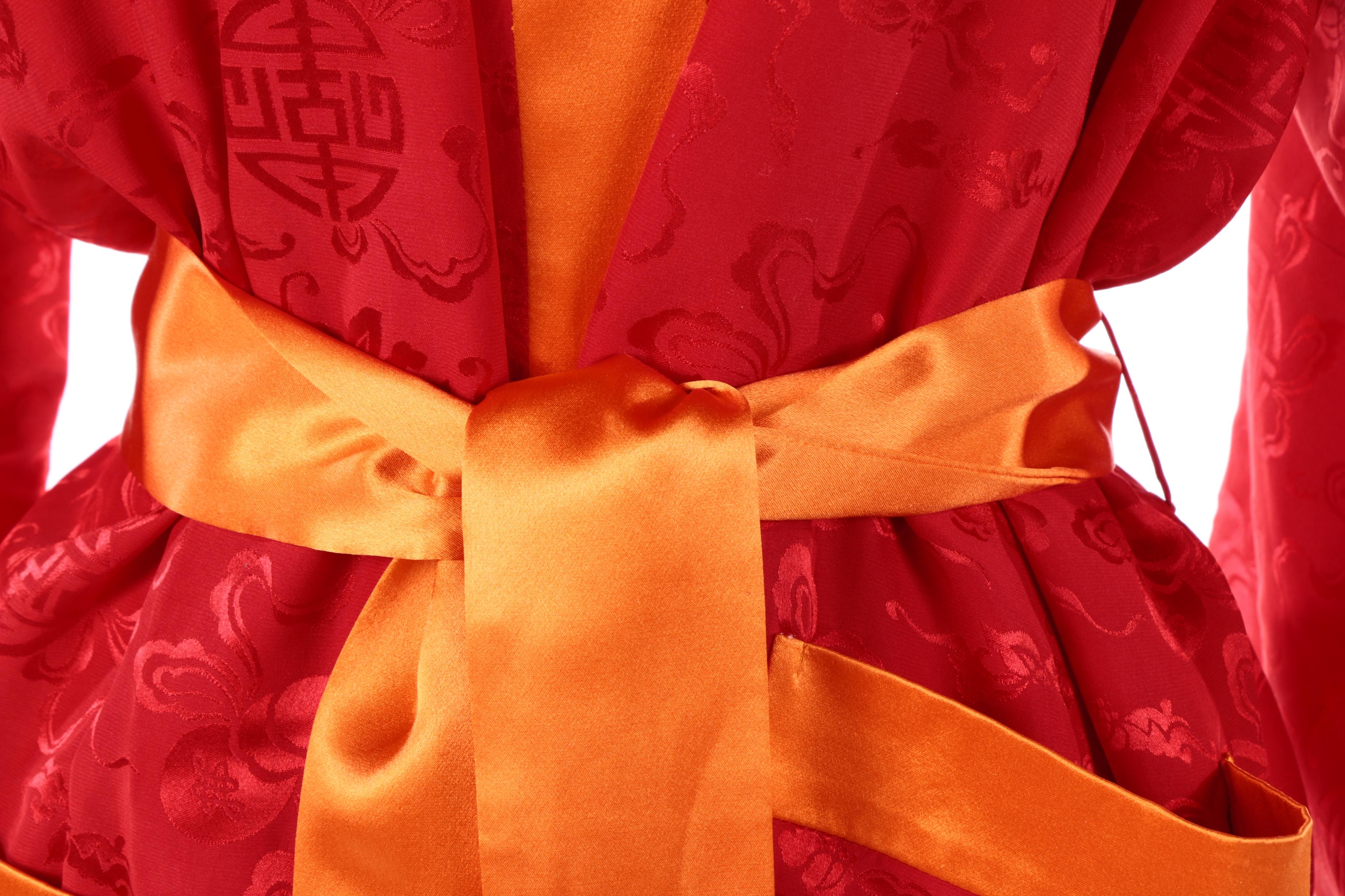 Chinese Shanghai Tang Silk Robe with Sash