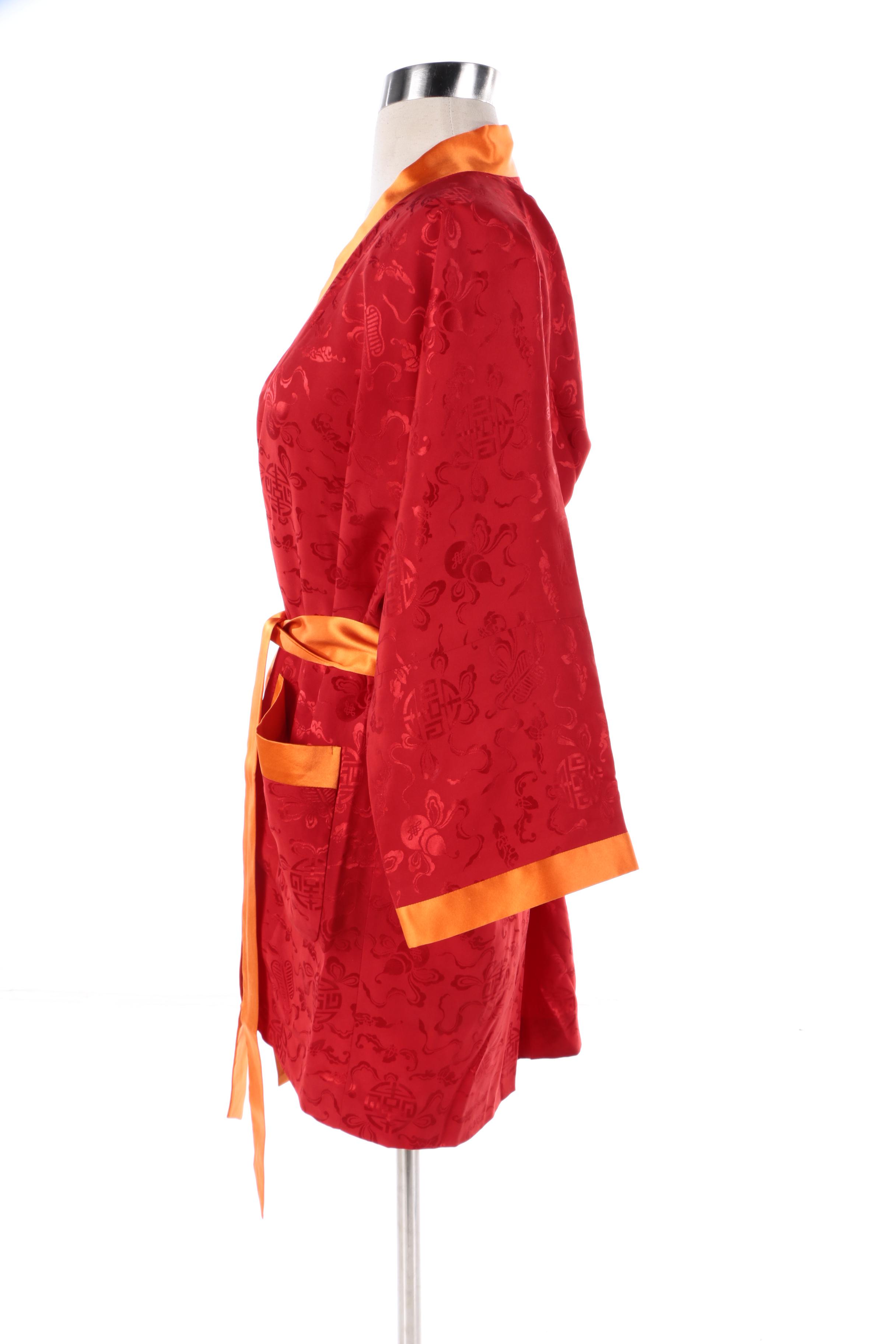Chinese Shanghai Tang Silk Robe with Sash
