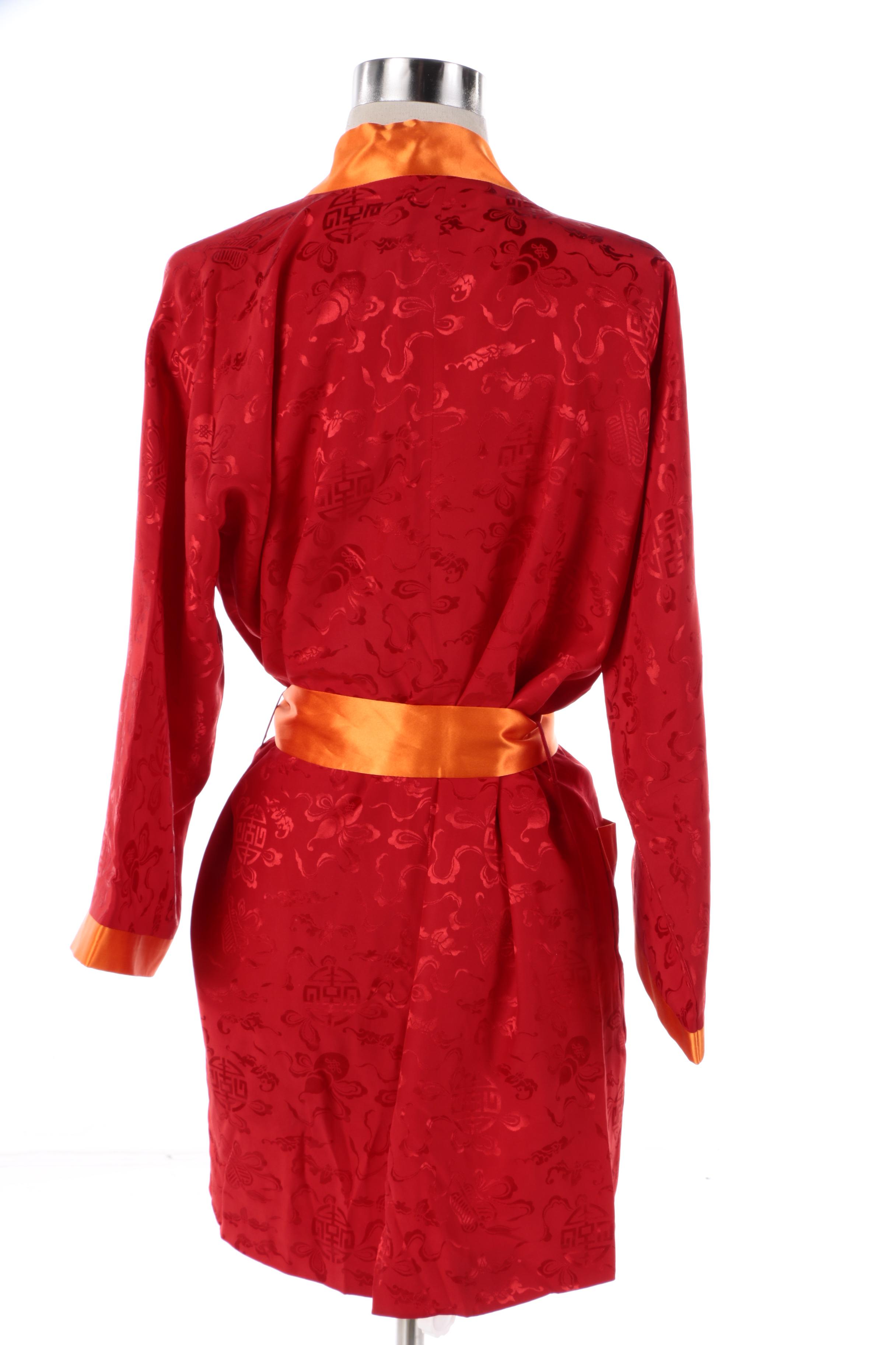 Chinese Shanghai Tang Silk Robe with Sash