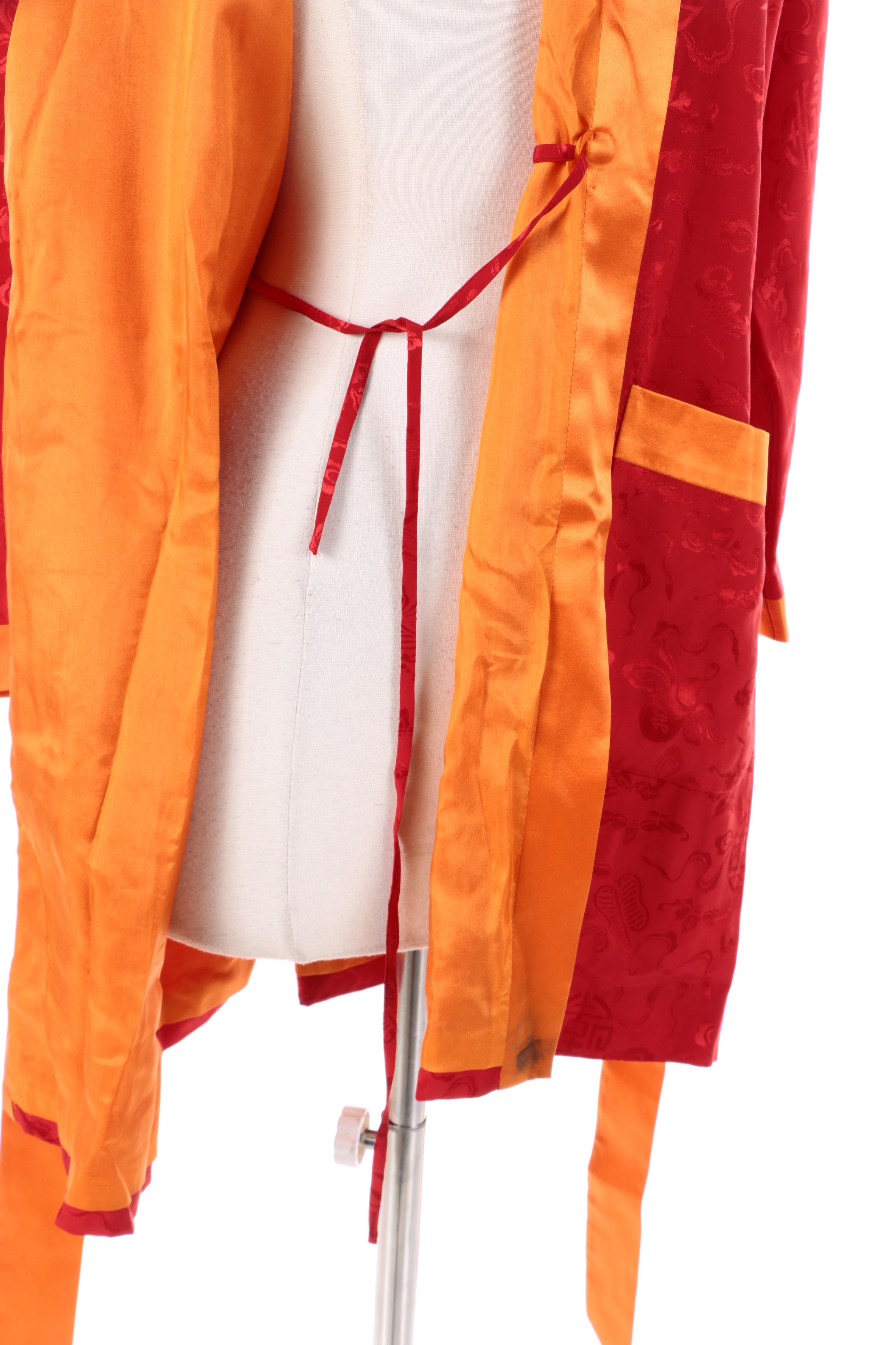 Chinese Shanghai Tang Silk Robe with Sash