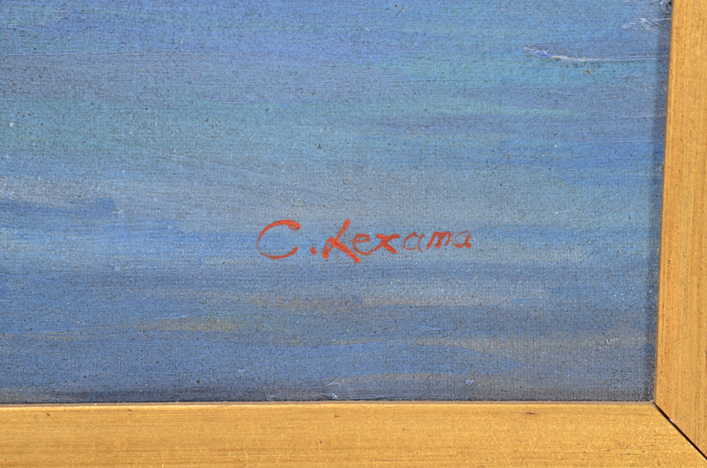 C. Lezama Large Impressionistic Oil Painting on Canvas