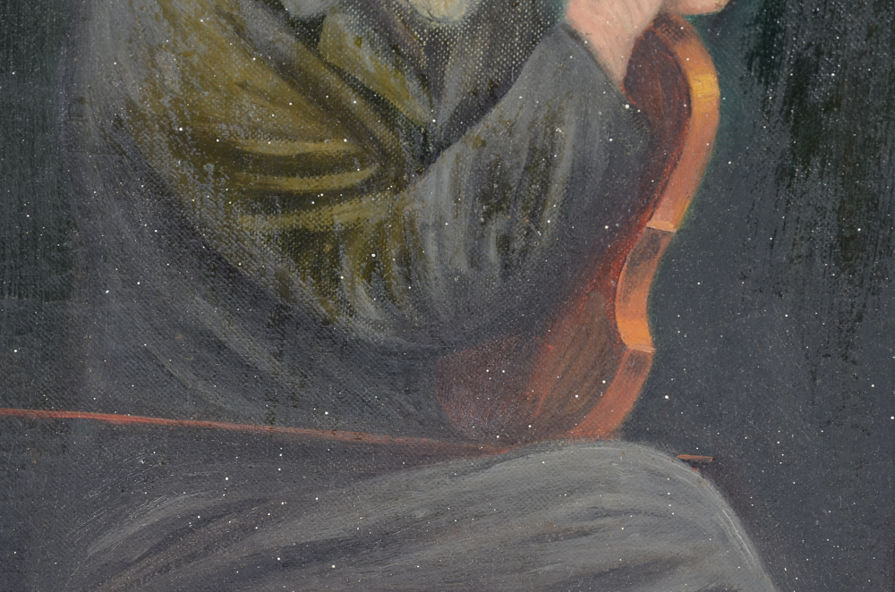 George Seidman Oil Painting of a Figure with a Violin