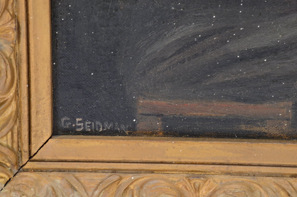 George Seidman Oil Painting of a Figure with a Violin