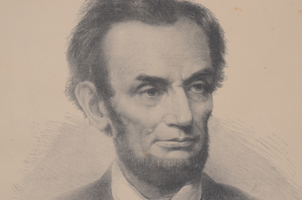 Antique Steel Engraving of Abraham Lincoln after Francis Bicknell Carpenter