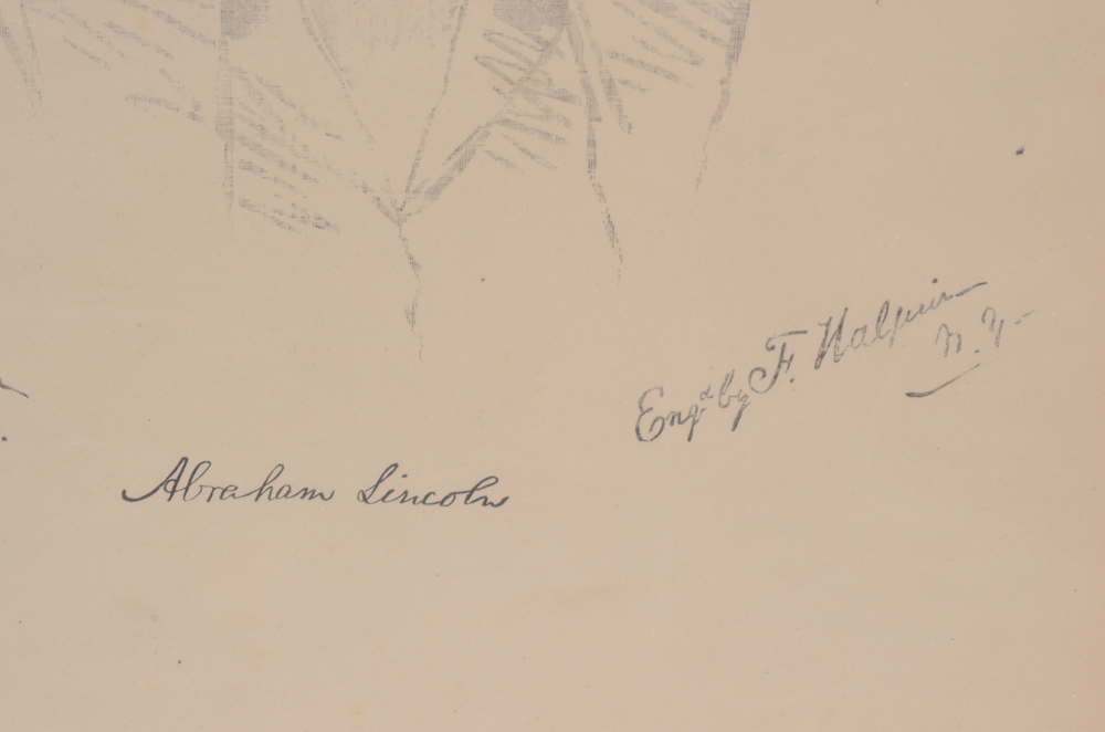 Antique Steel Engraving of Abraham Lincoln after Francis Bicknell Carpenter