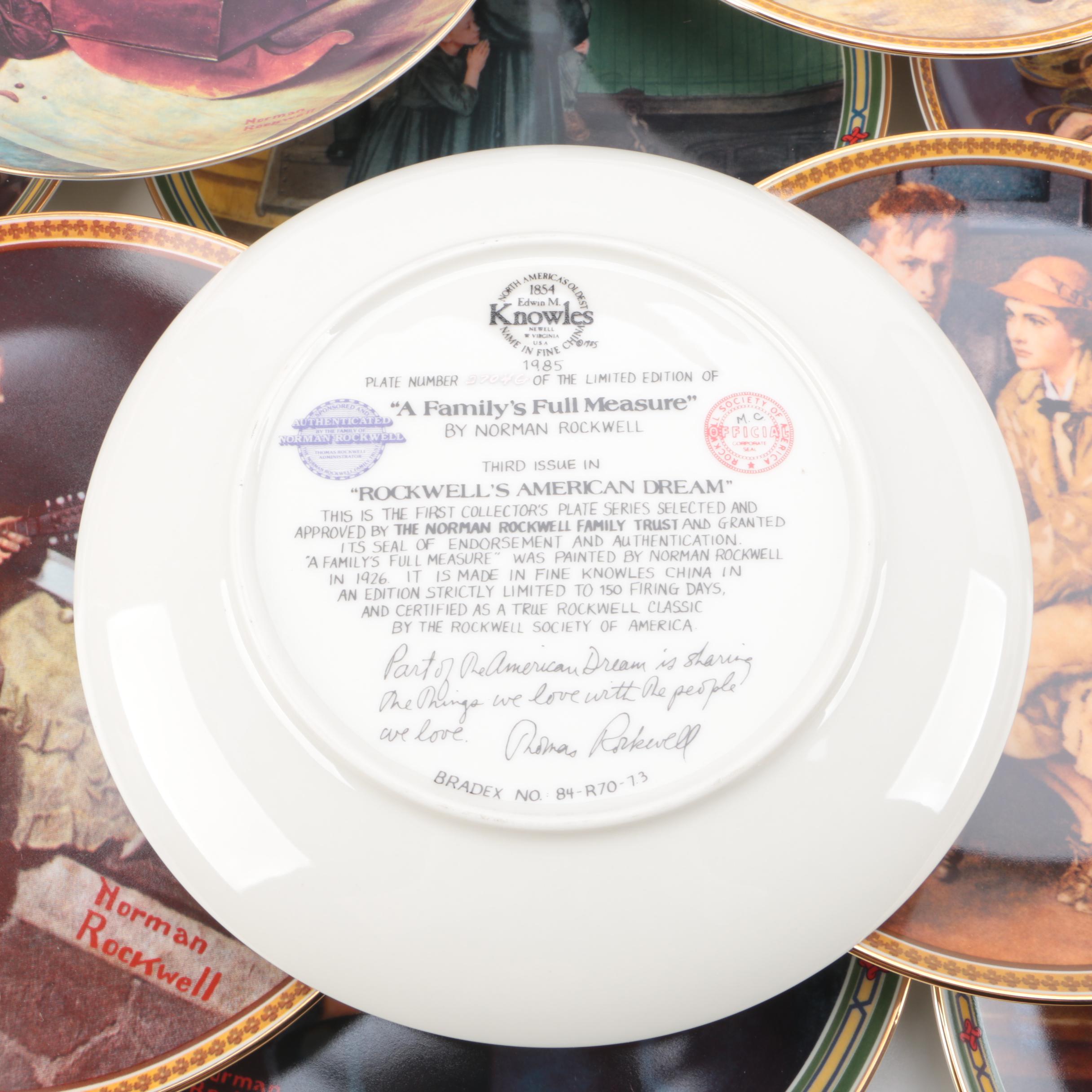 Vintage Norman Rockwell Collector Plates by Bradford Exchange