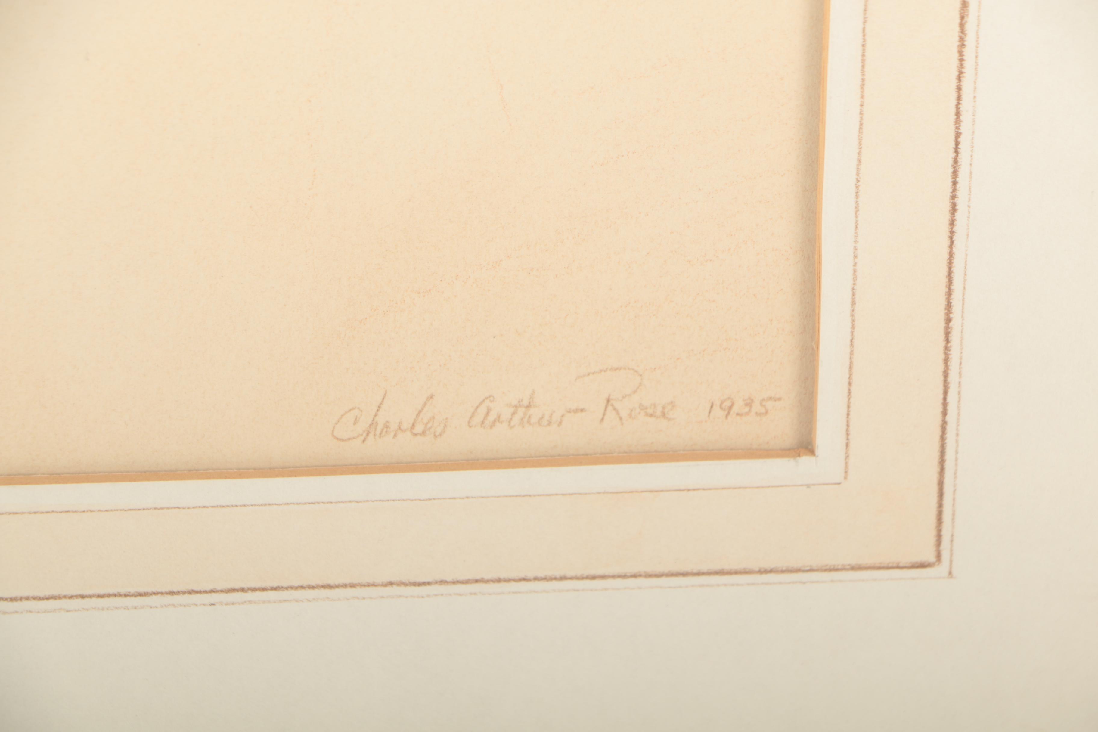 Charles Arthur Rose 1935 Conté Crayon Drawing "Sweety Pie"