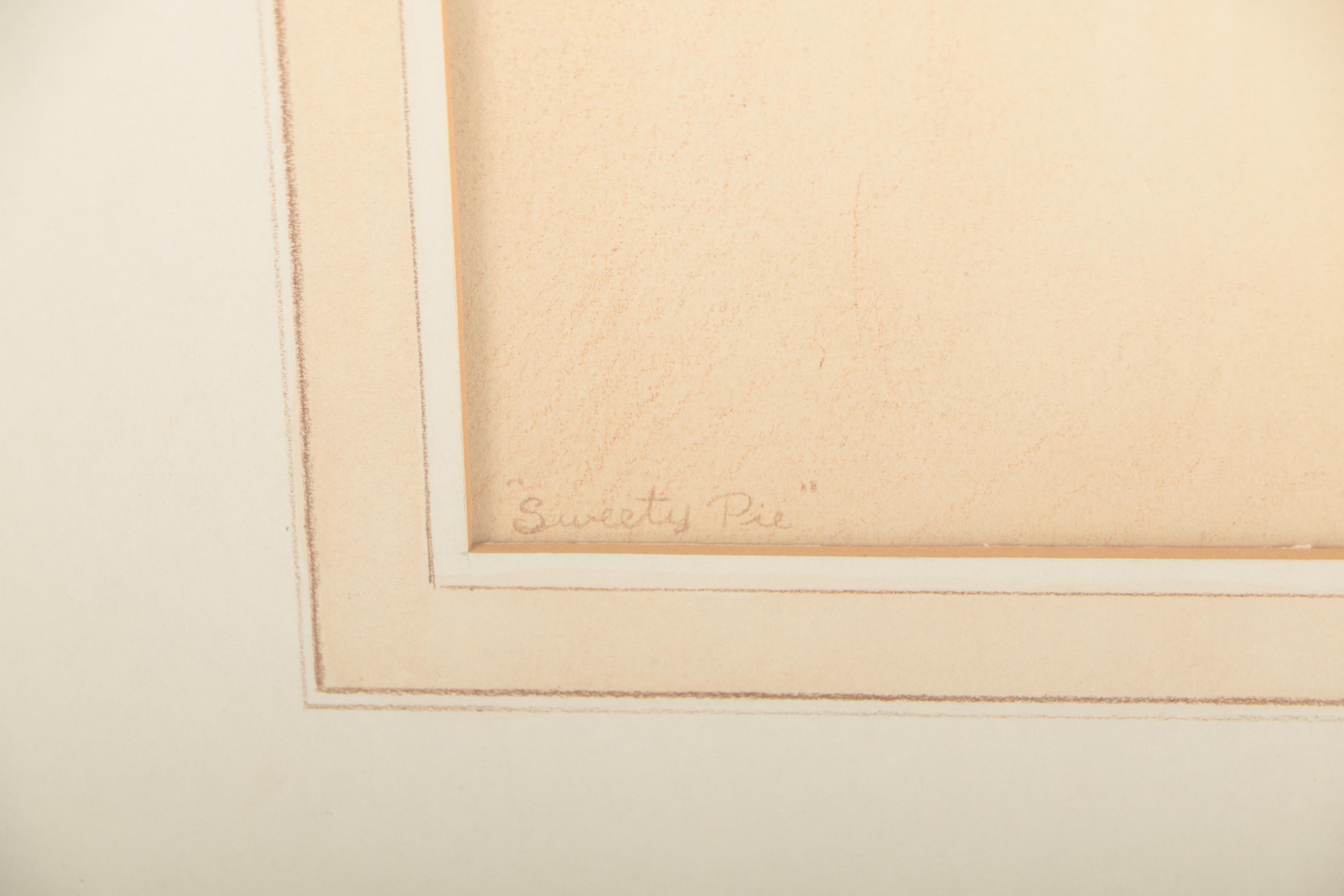 Charles Arthur Rose 1935 Conté Crayon Drawing "Sweety Pie"