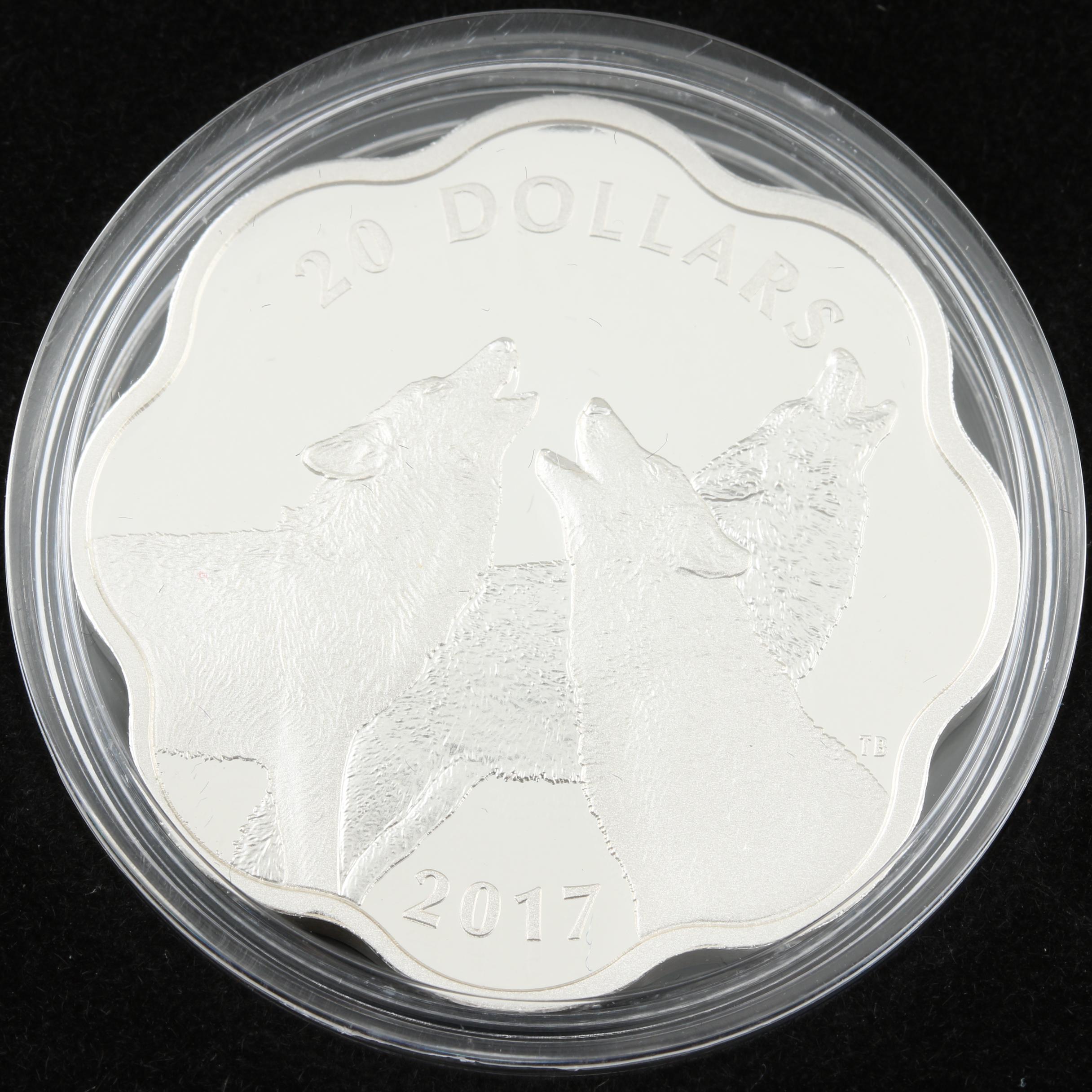 2017 Canadian Timber Wolf $20 Proof Silver Coin