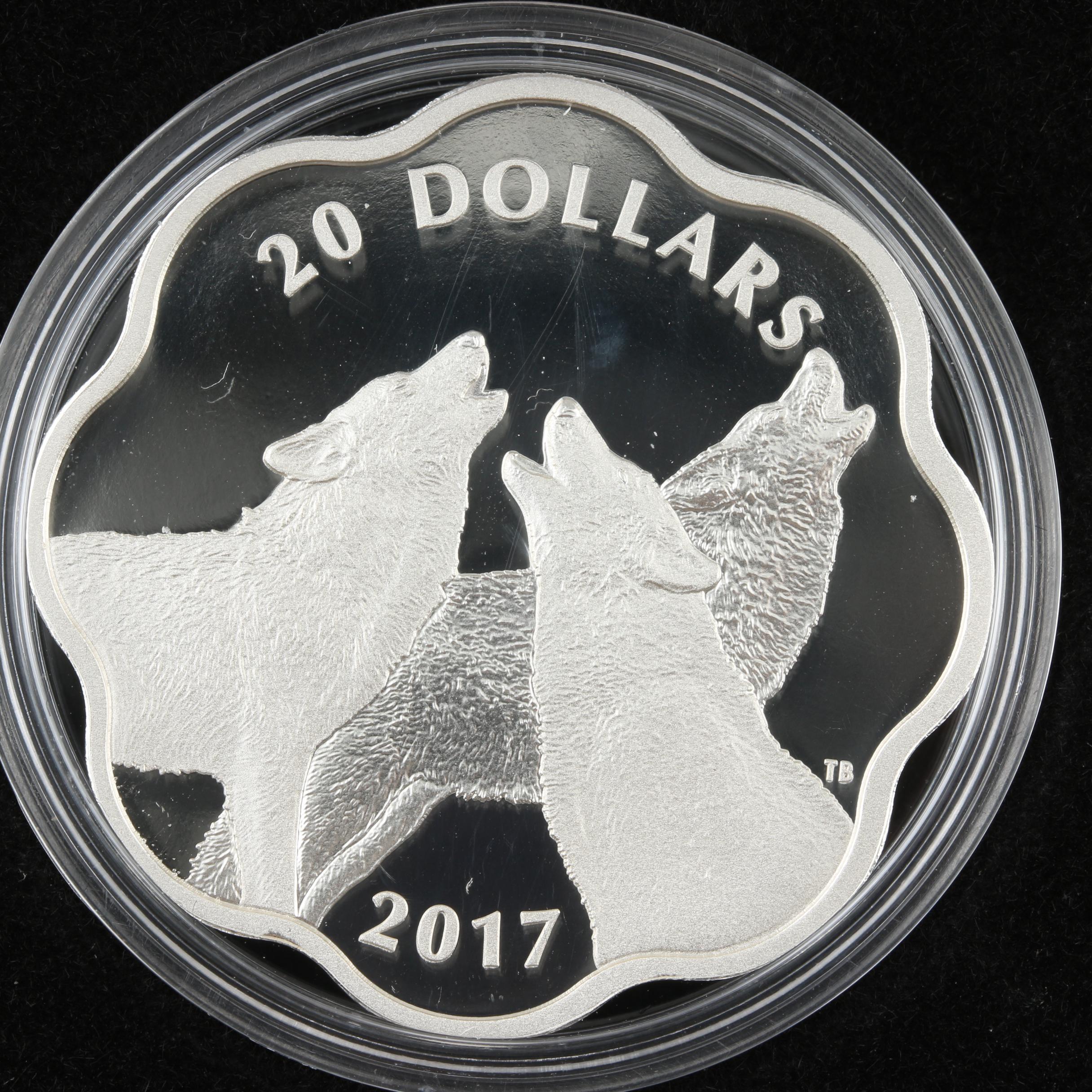 2017 Canadian Timber Wolf $20 Proof Silver Coin