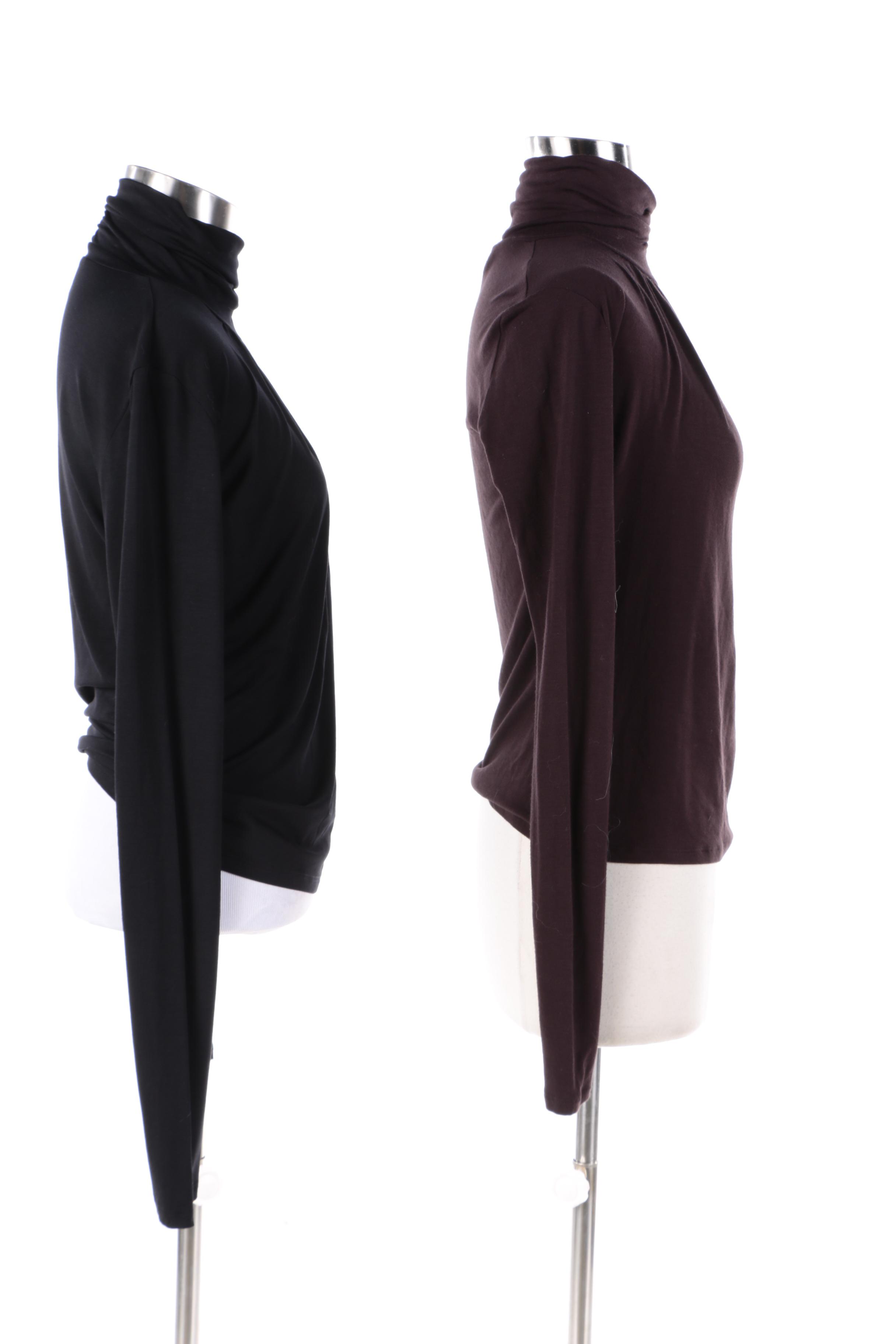 Women's Max Mara Black and Brown Turtlenecks