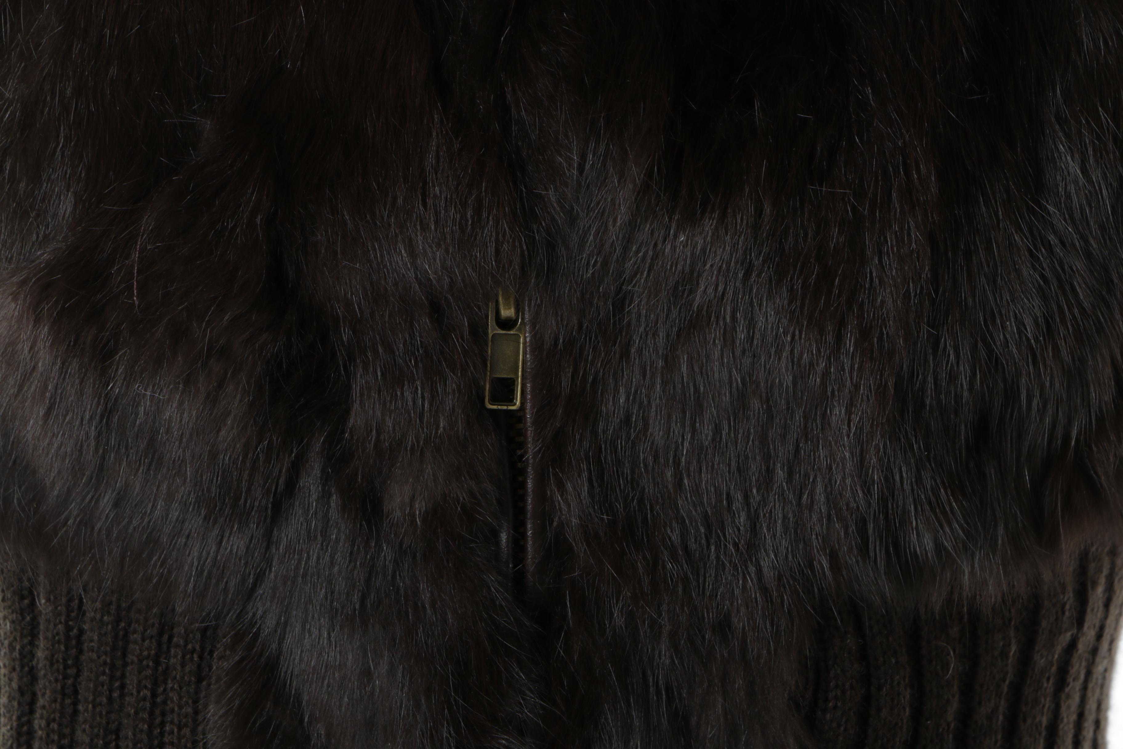 Women's Patrizia Luca Rabbit Fur Vest and Guess Faux Fur Vest