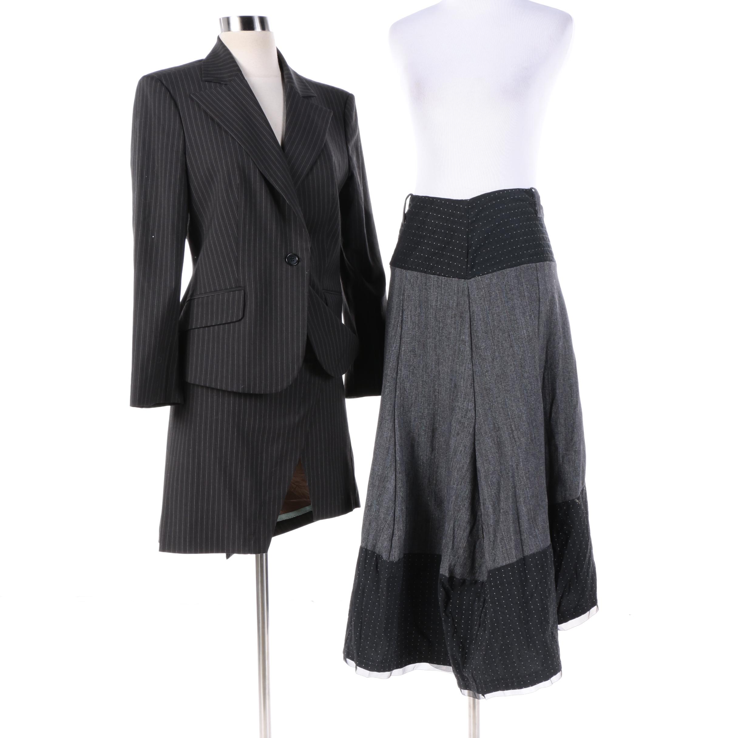 Sisley Pinstripe Skirt Suit and Talco Skirt