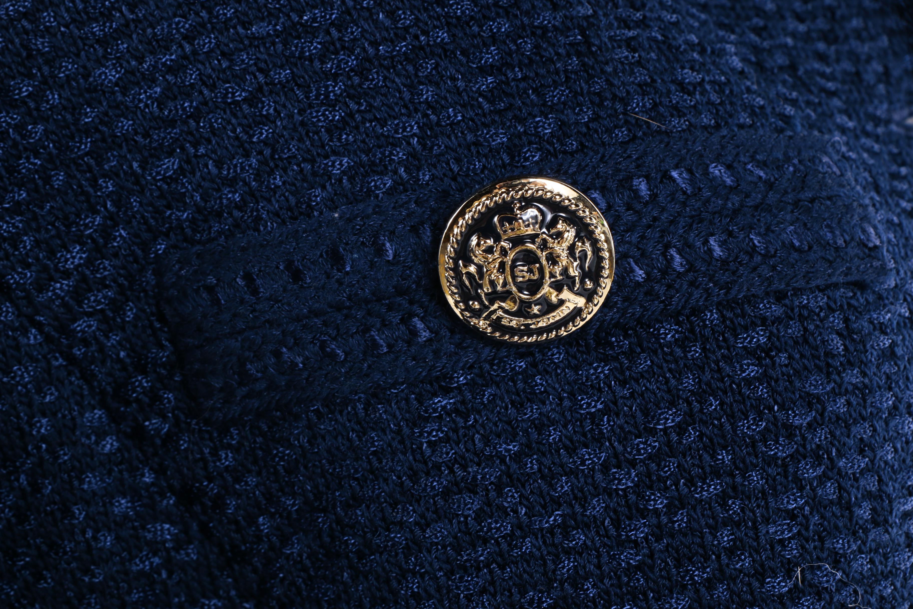 Women's St. John Blue Knit Skirt Suit