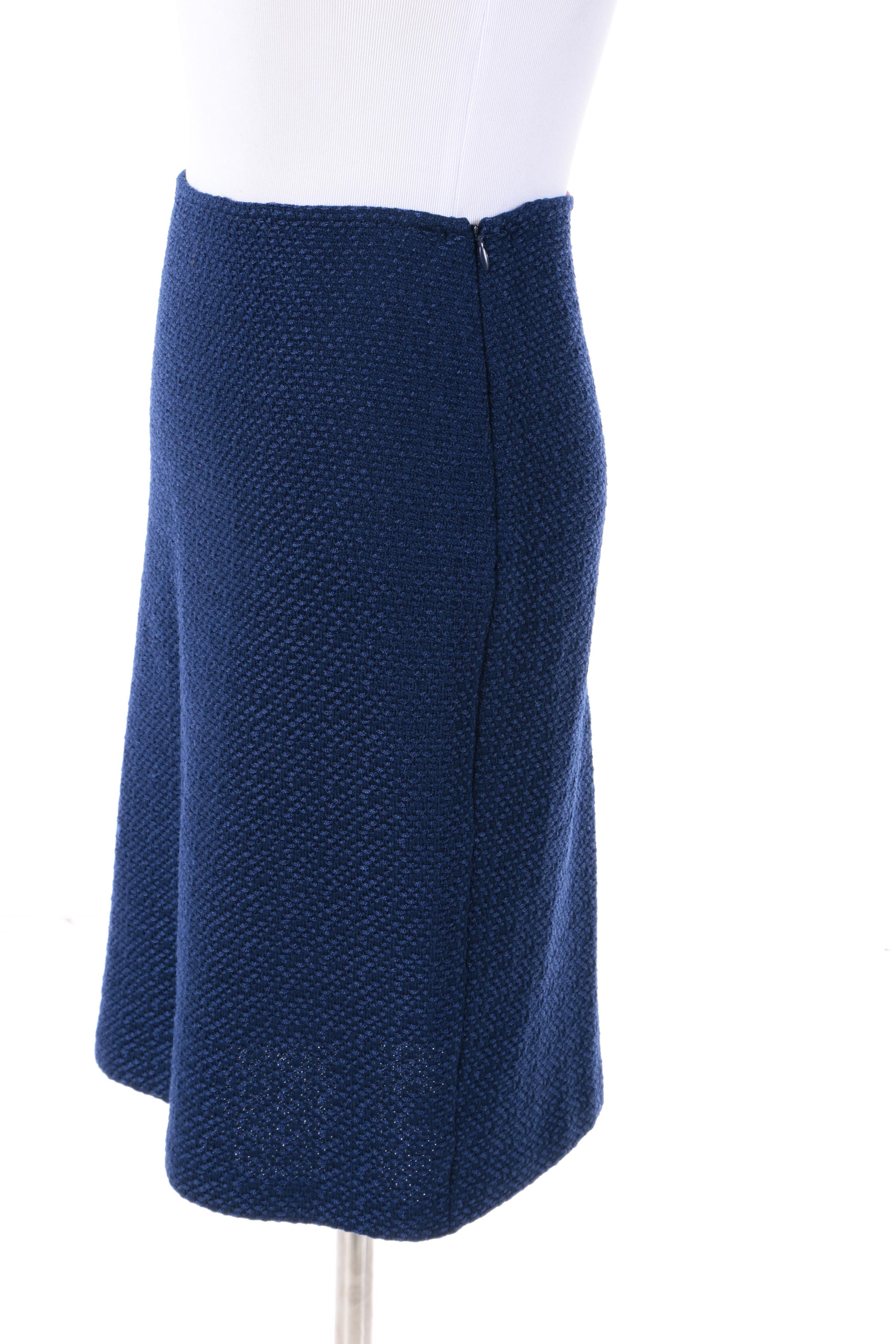 Women's St. John Blue Knit Skirt Suit