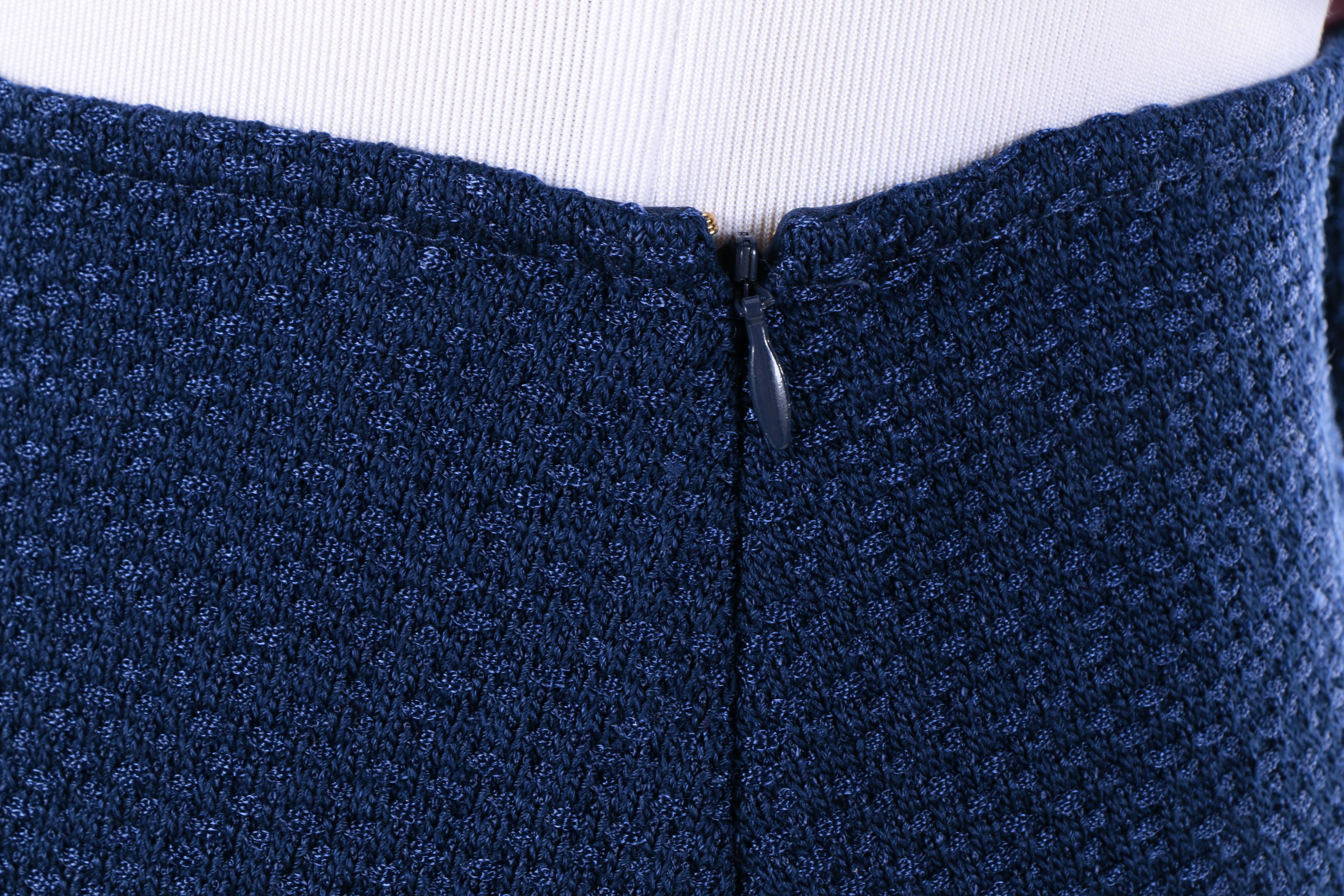 Women's St. John Blue Knit Skirt Suit