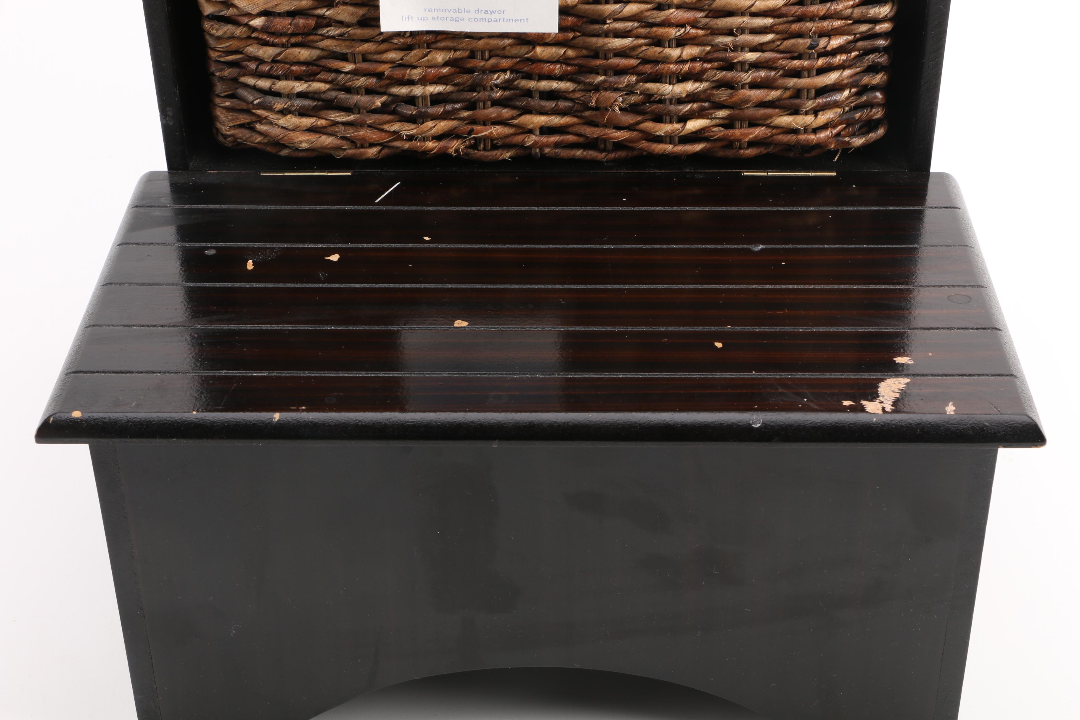 Step Stool With Storage Compartments and Basket