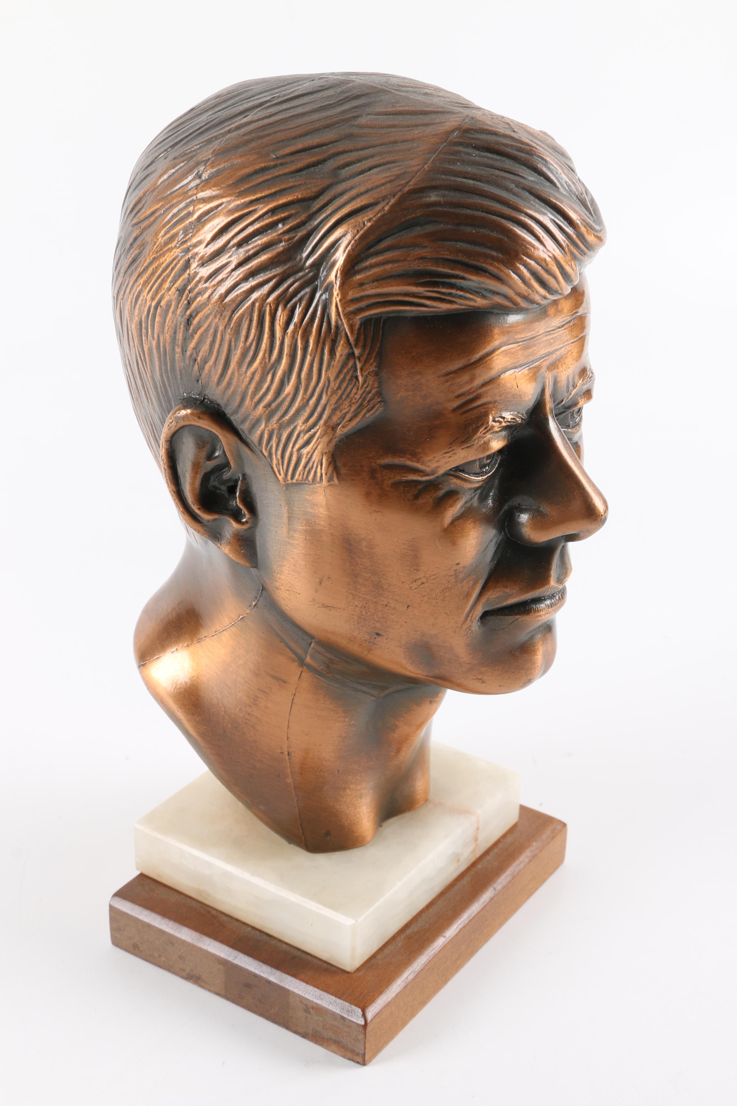Vintage John F. Kennedy Bronze Bust by Anaran