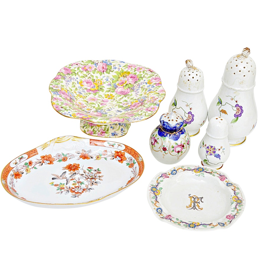 Vintage Porcelain Tableware with Mottahedeh and Cochard & Manguin Limoges