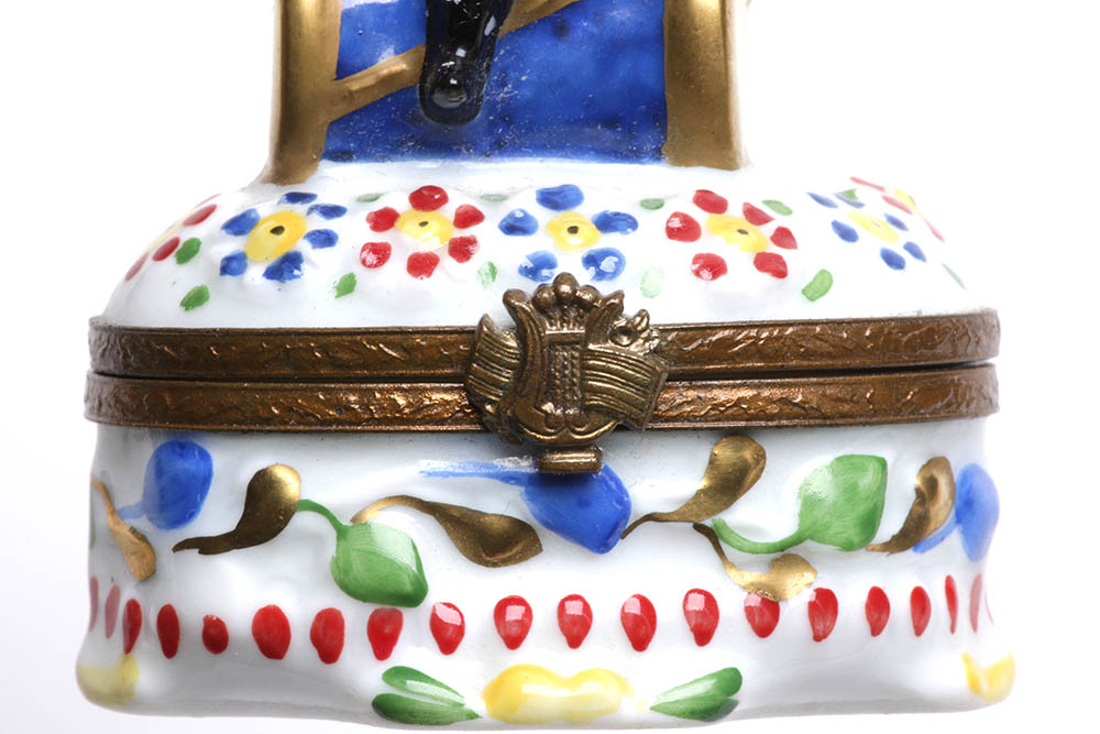 Limoges Hand-Painted Porcelain Colorful Jester Trinket Box