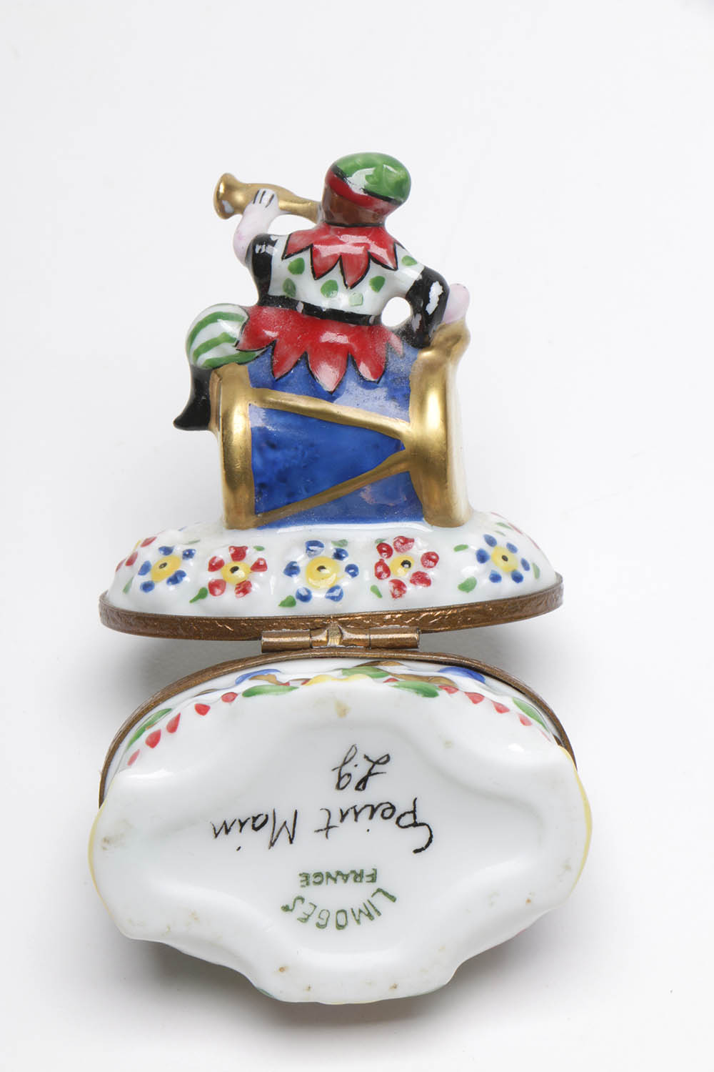 Limoges Hand-Painted Porcelain Colorful Jester Trinket Box
