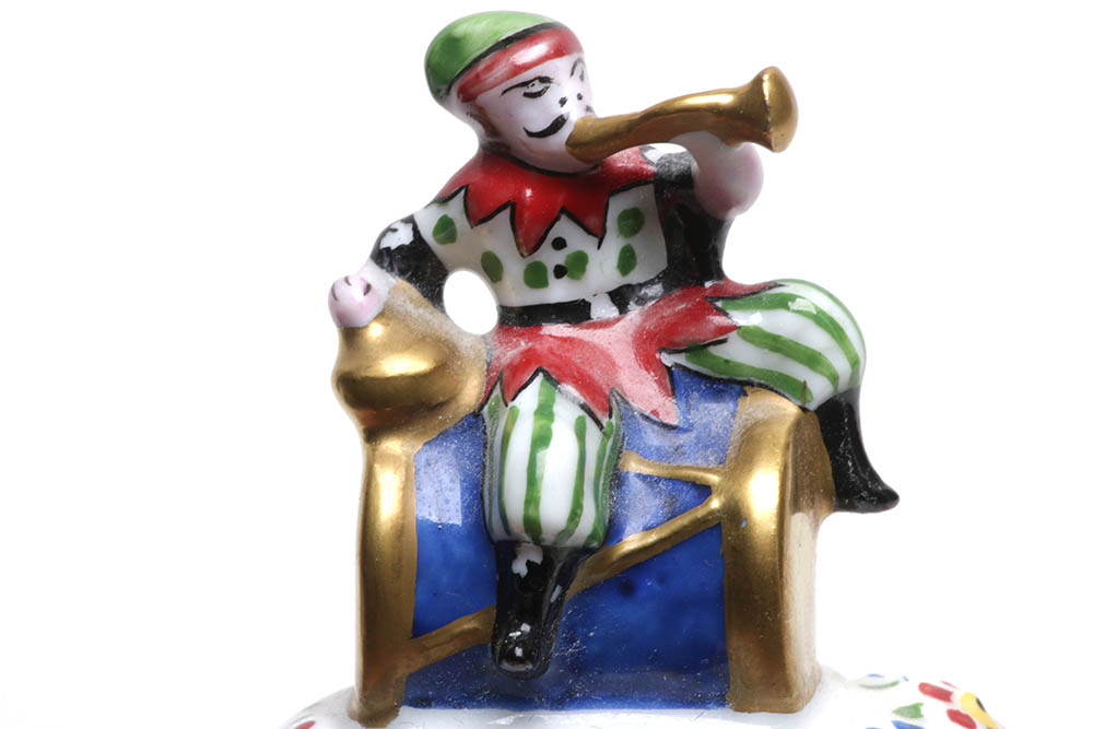 Limoges Hand-Painted Porcelain Colorful Jester Trinket Box