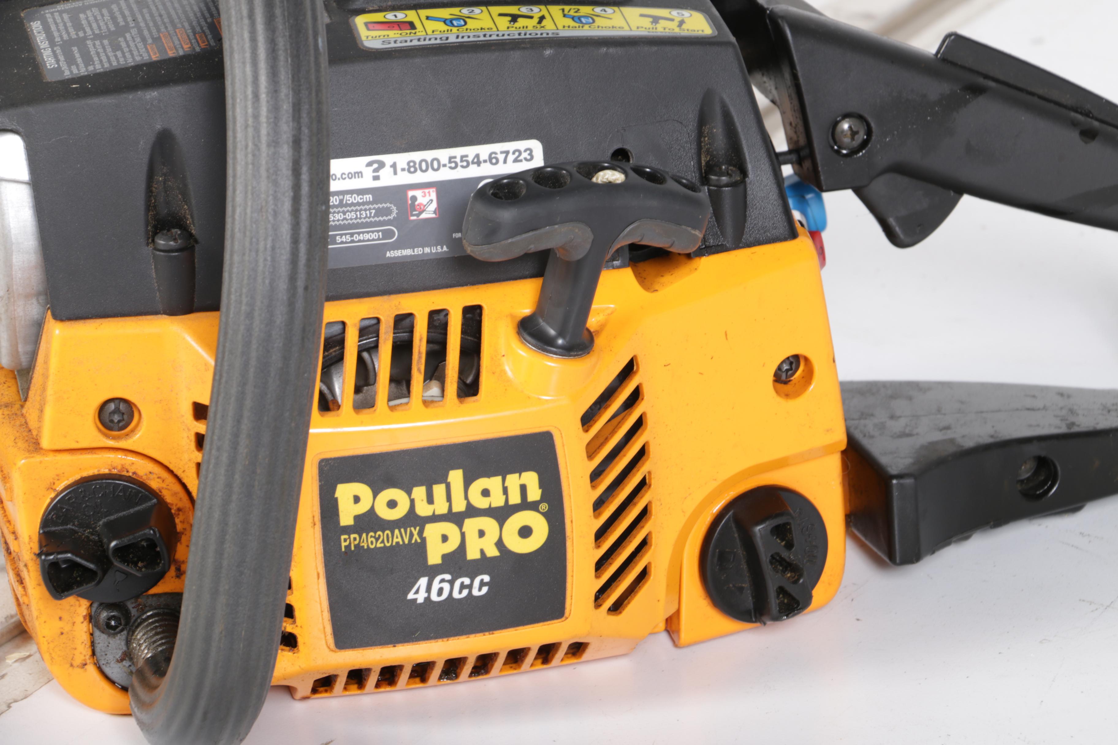 Poulan Pro 46cc Gas-Powered 20" Chainsaw with Case
