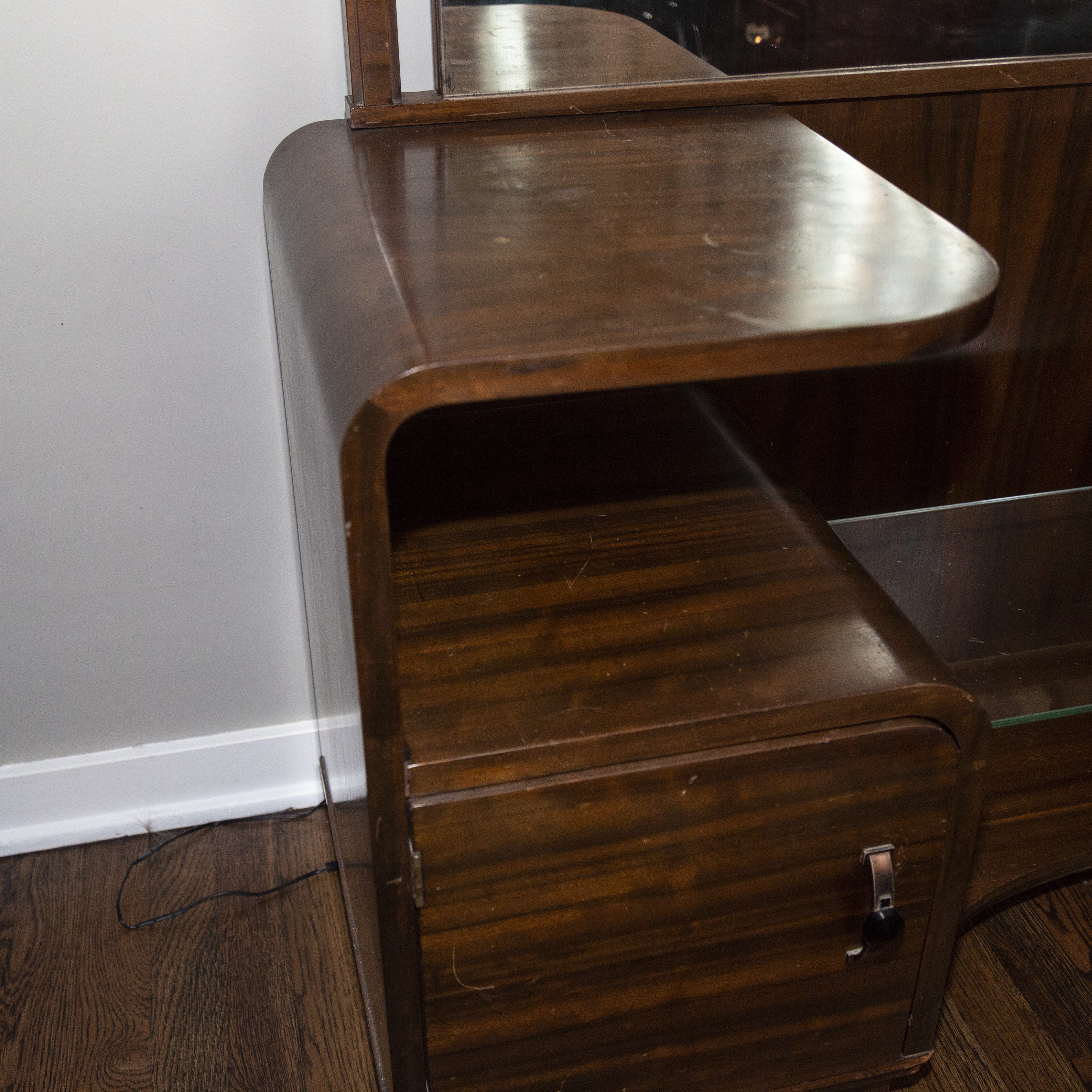 Vintage Art Deco Vanity with Mirror and Stool