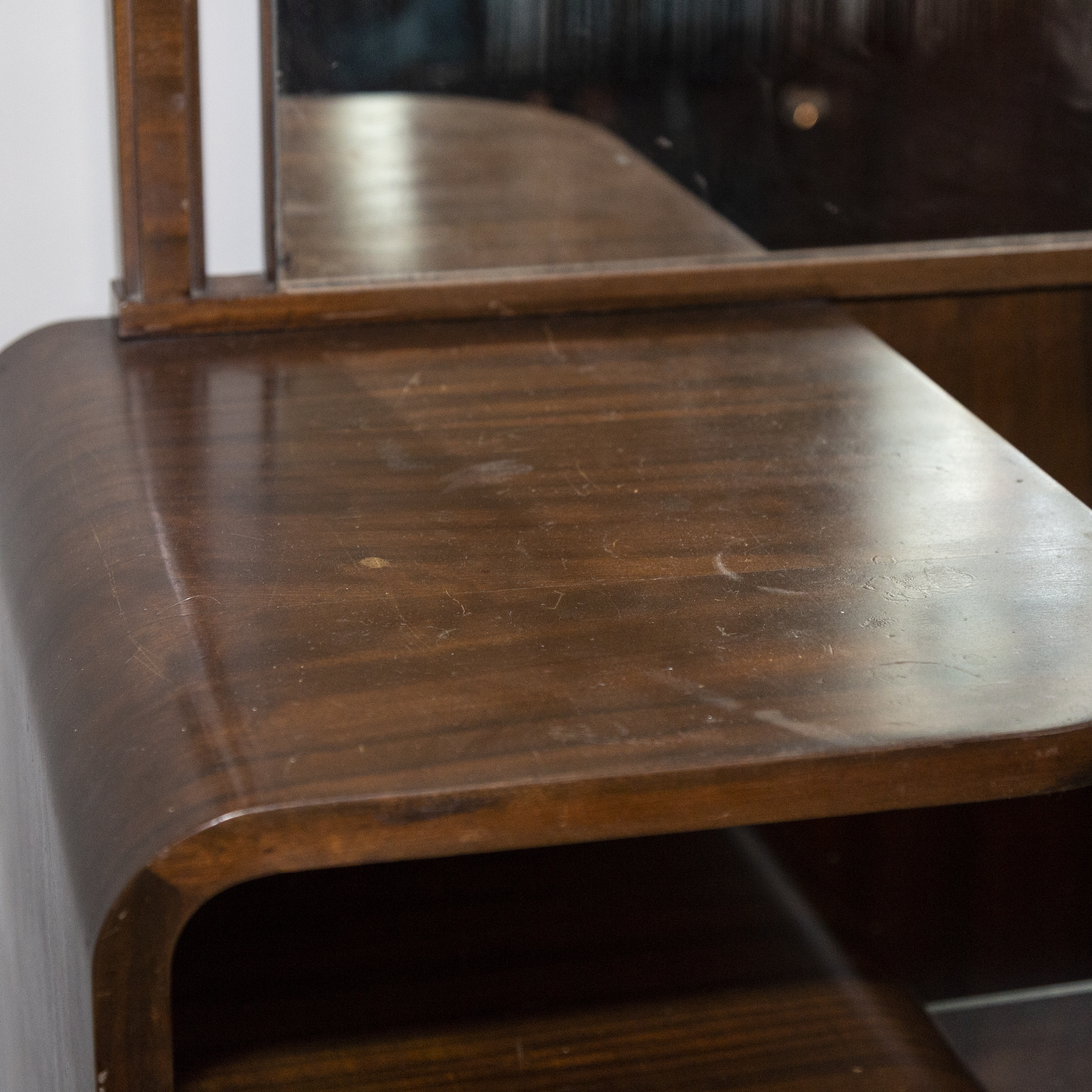 Vintage Art Deco Vanity with Mirror and Stool