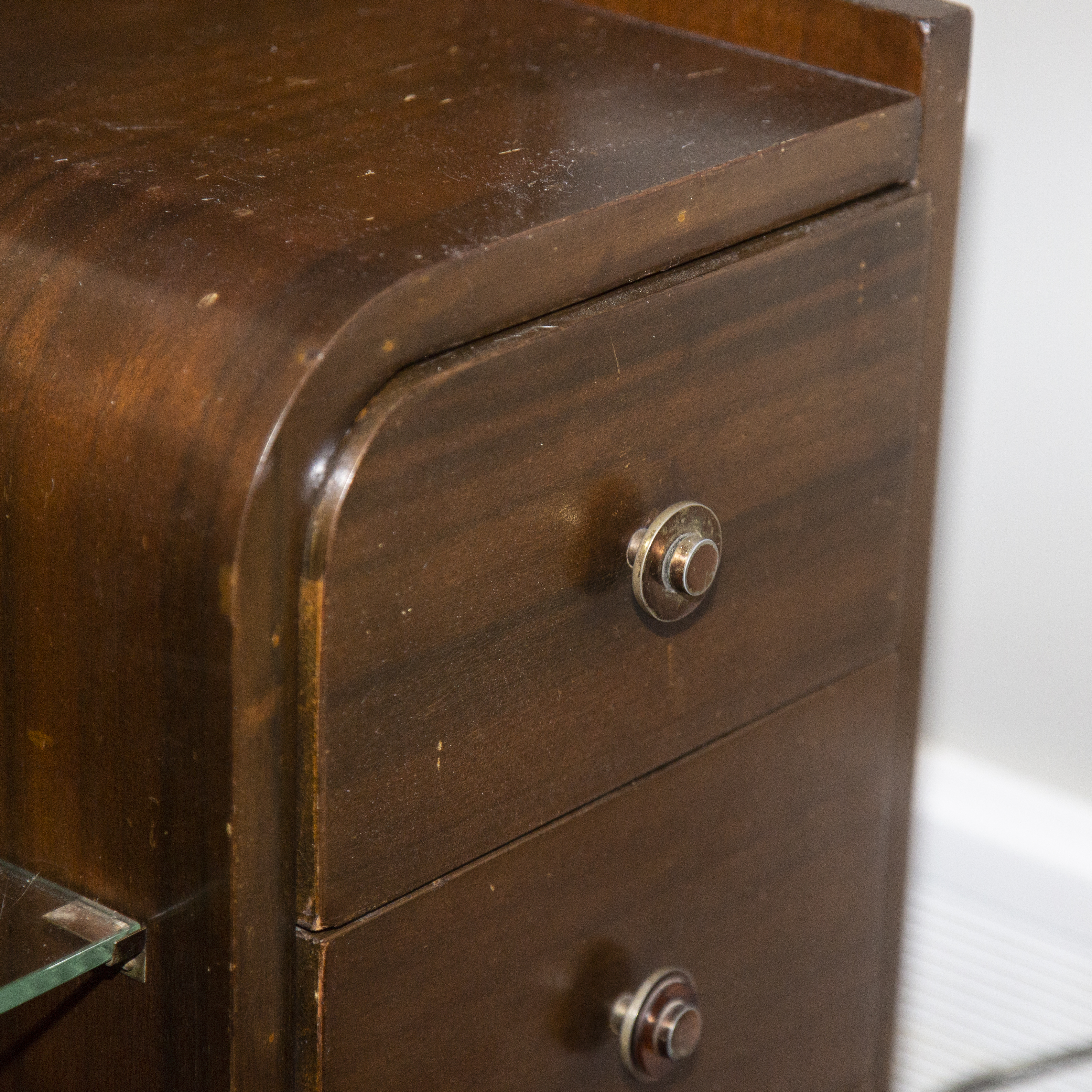 Vintage Art Deco Vanity with Mirror and Stool
