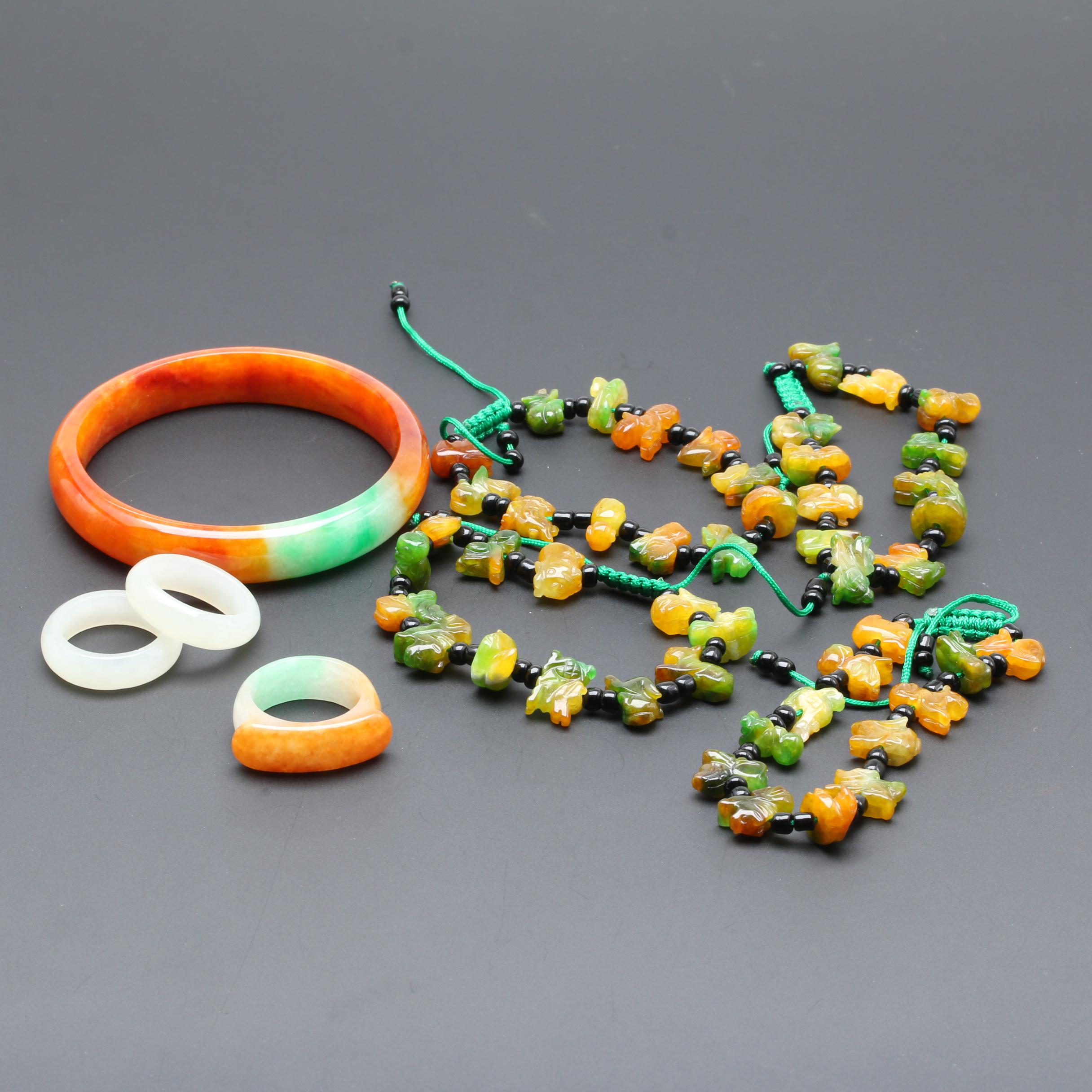 Dyed Jadeite Jewelry Assortment