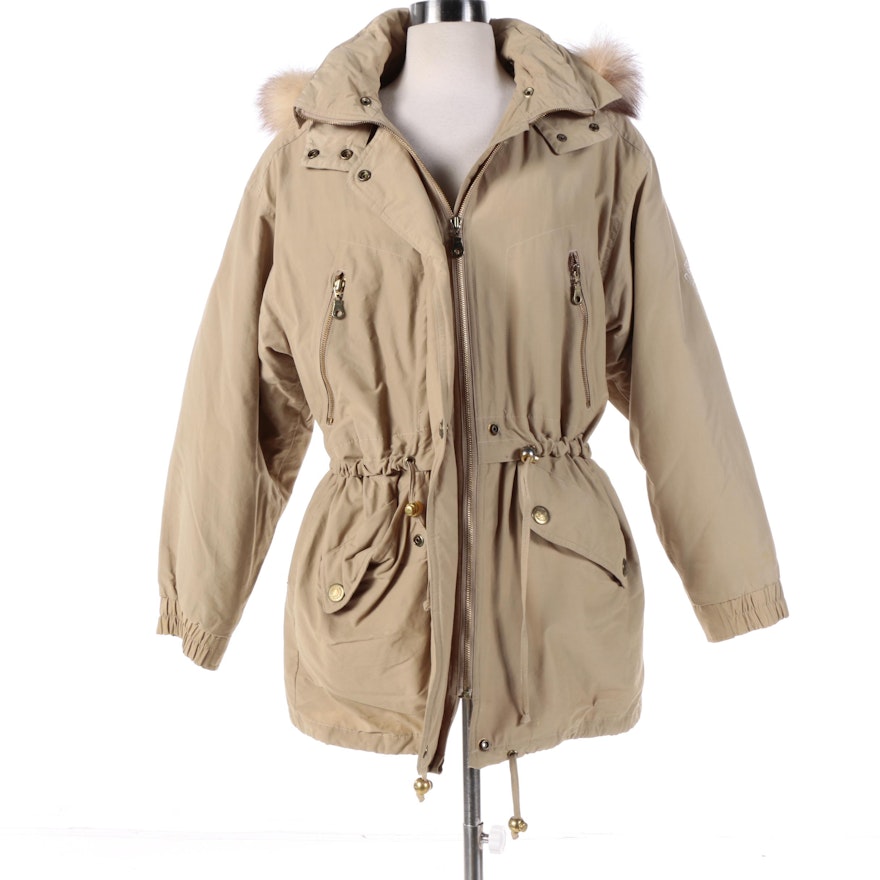 Women's London Fog Coat with Coyote Fur Trimmed Hood