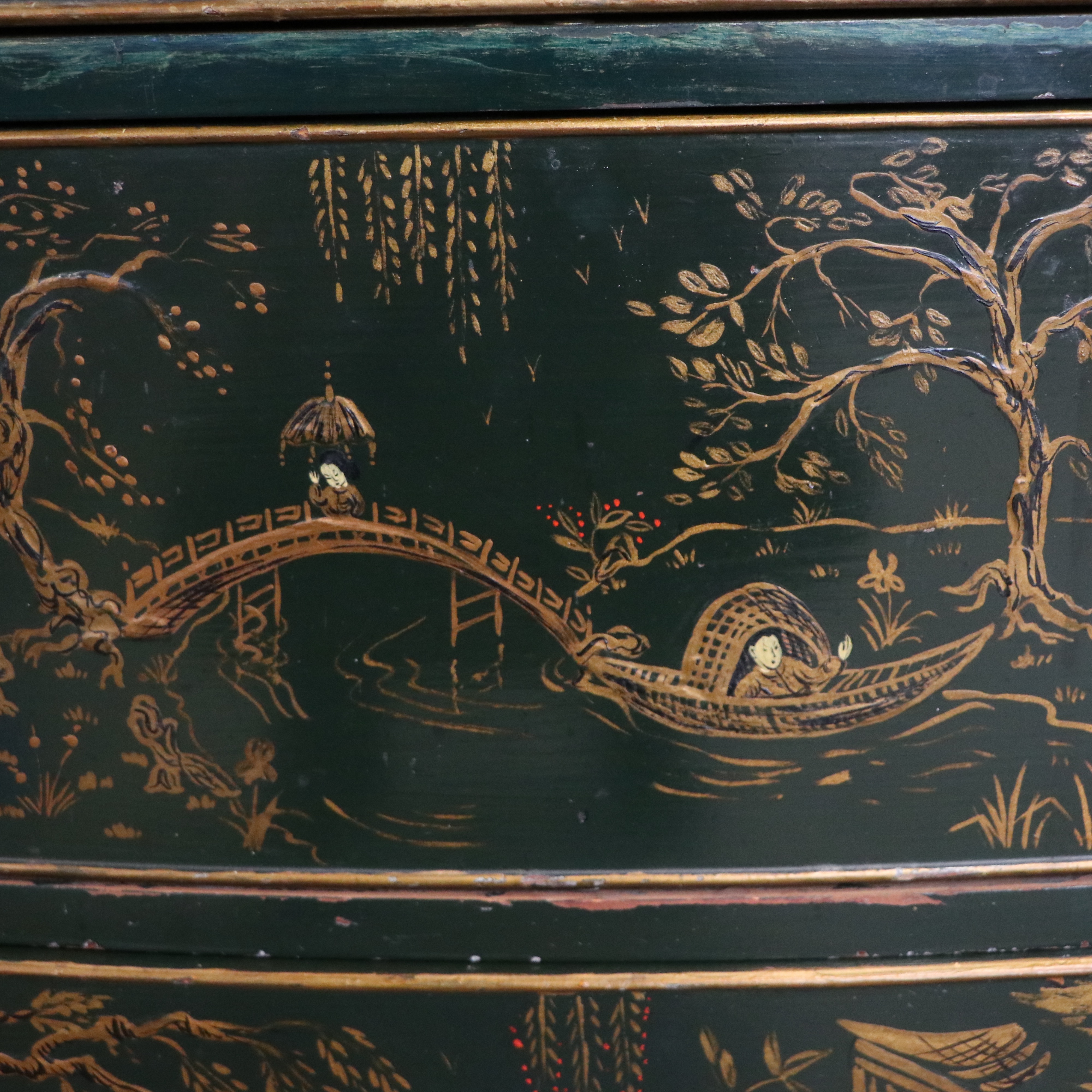 Vintage Chinoiserie Hand-Painted Chest of Drawers