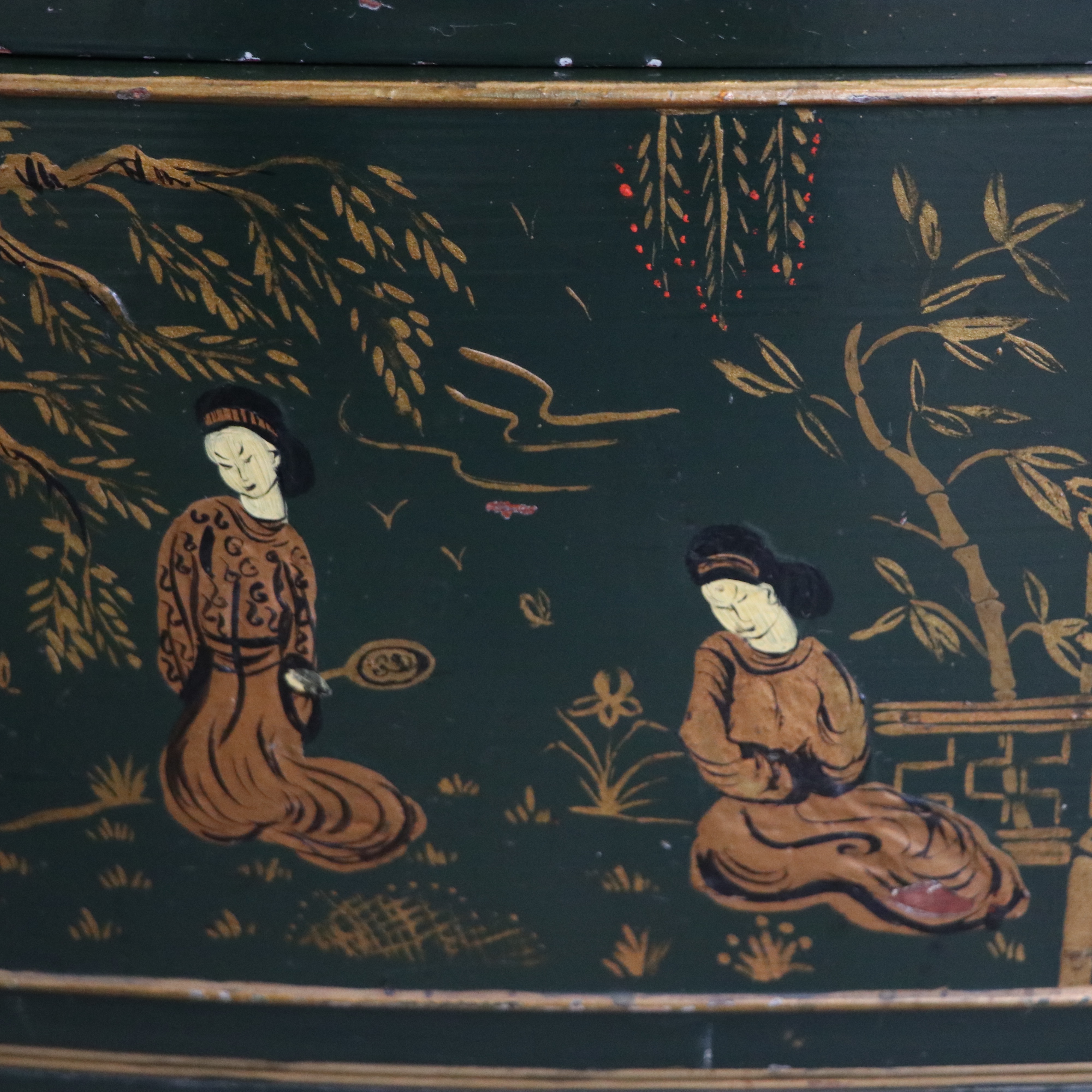 Vintage Chinoiserie Hand-Painted Chest of Drawers