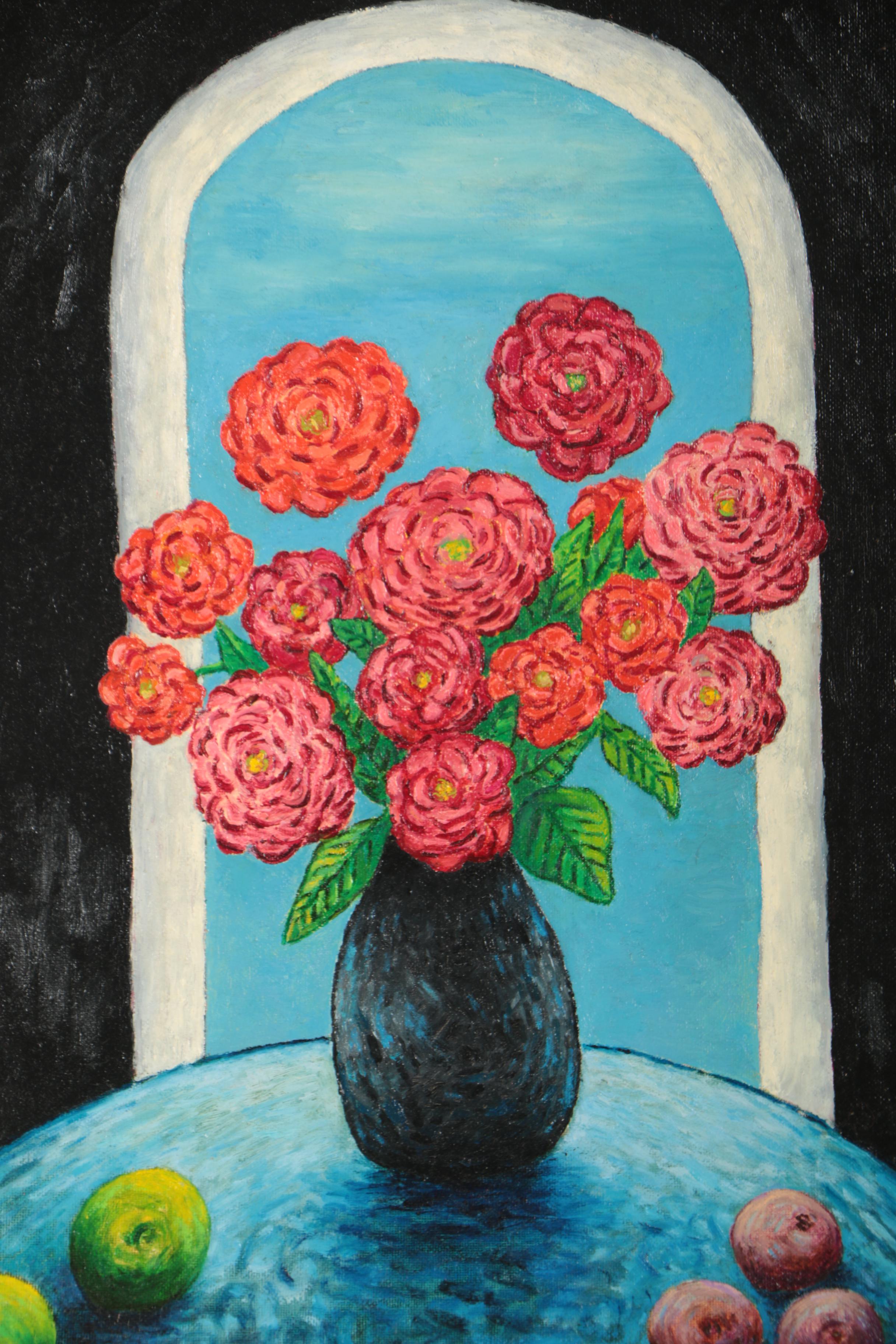 Thomas Watkins Oil Painting of a Floral Still Life