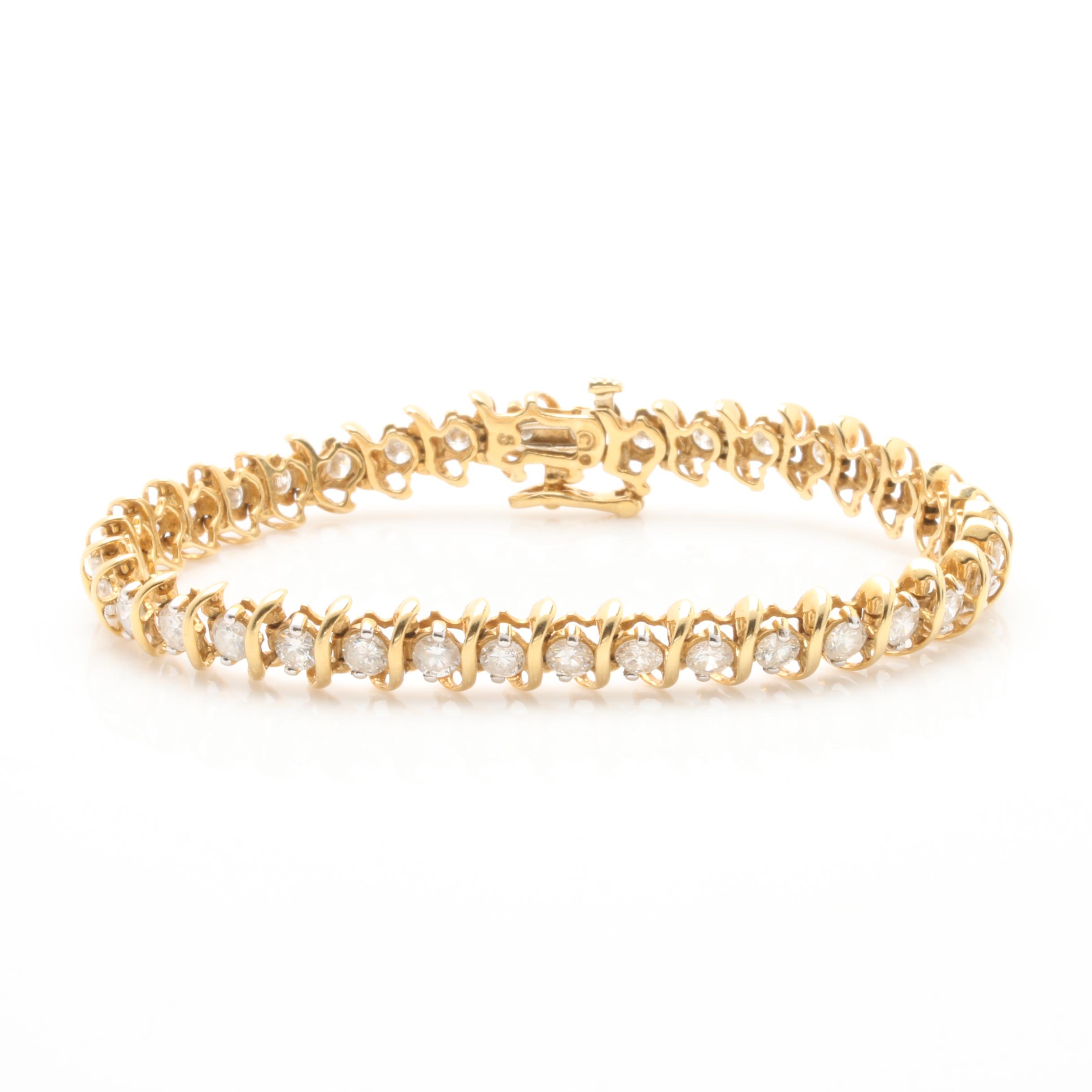 18K Yellow Gold 4.95 CTW Diamond Bracelet
