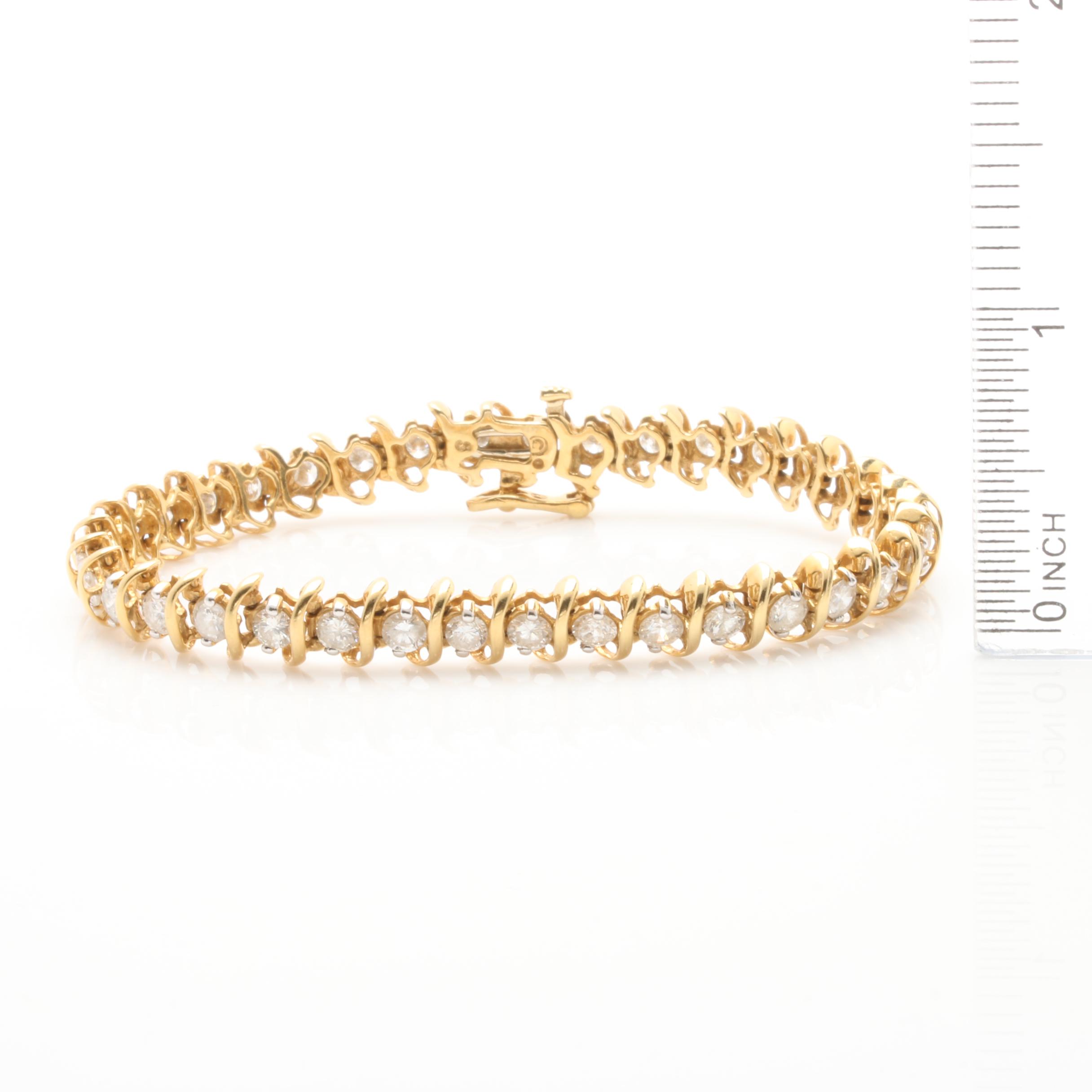18K Yellow Gold 4.95 CTW Diamond Bracelet