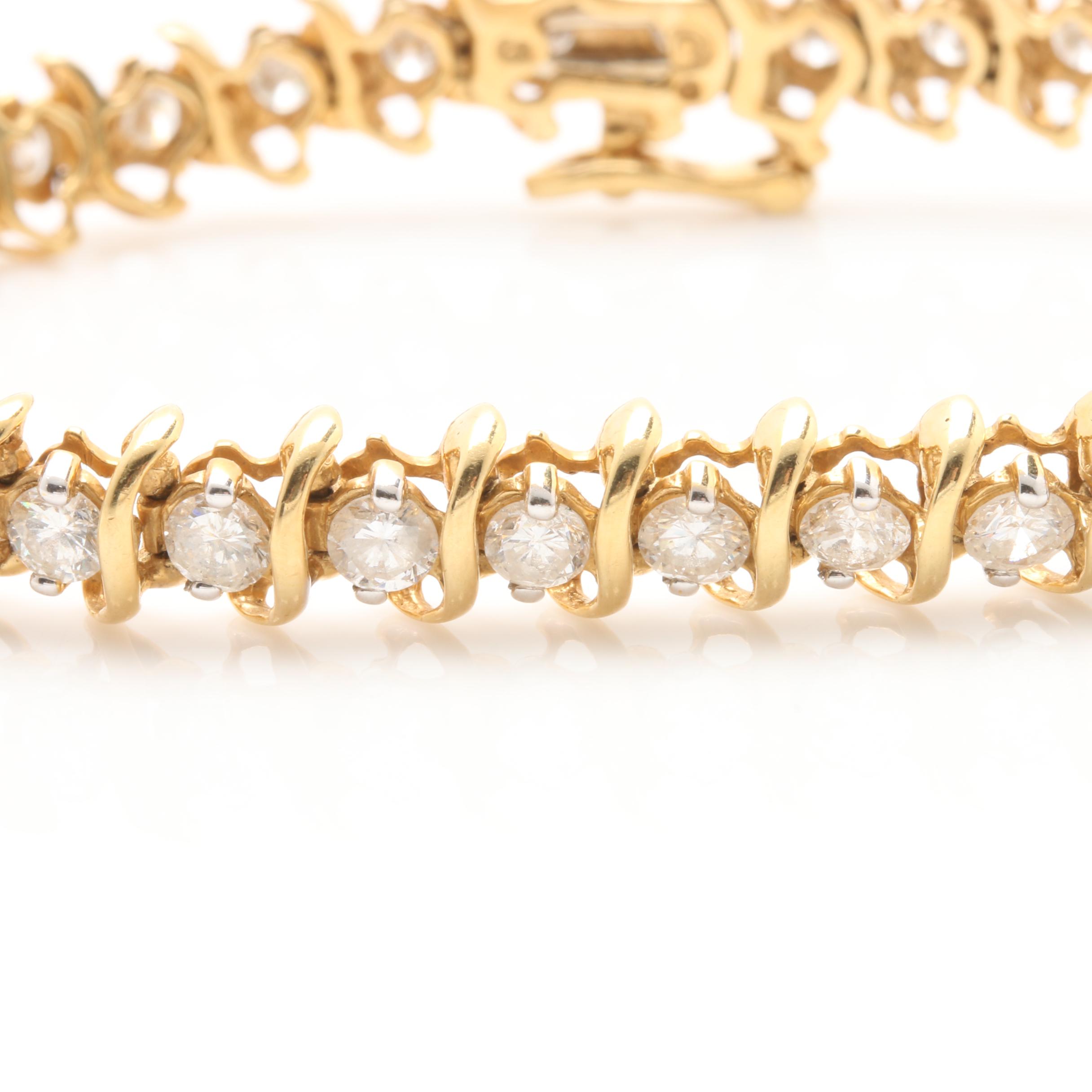 18K Yellow Gold 4.95 CTW Diamond Bracelet
