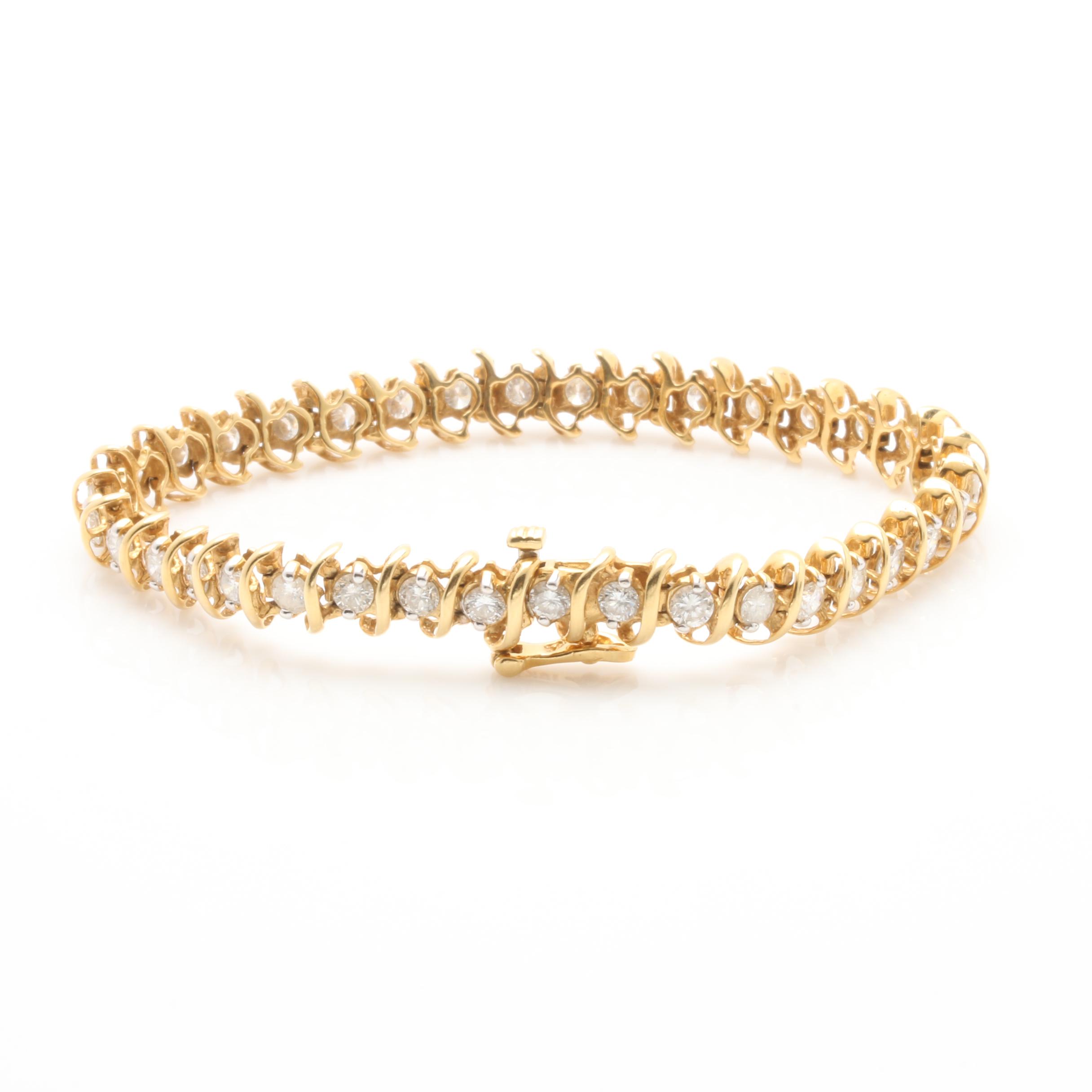 18K Yellow Gold 4.95 CTW Diamond Bracelet